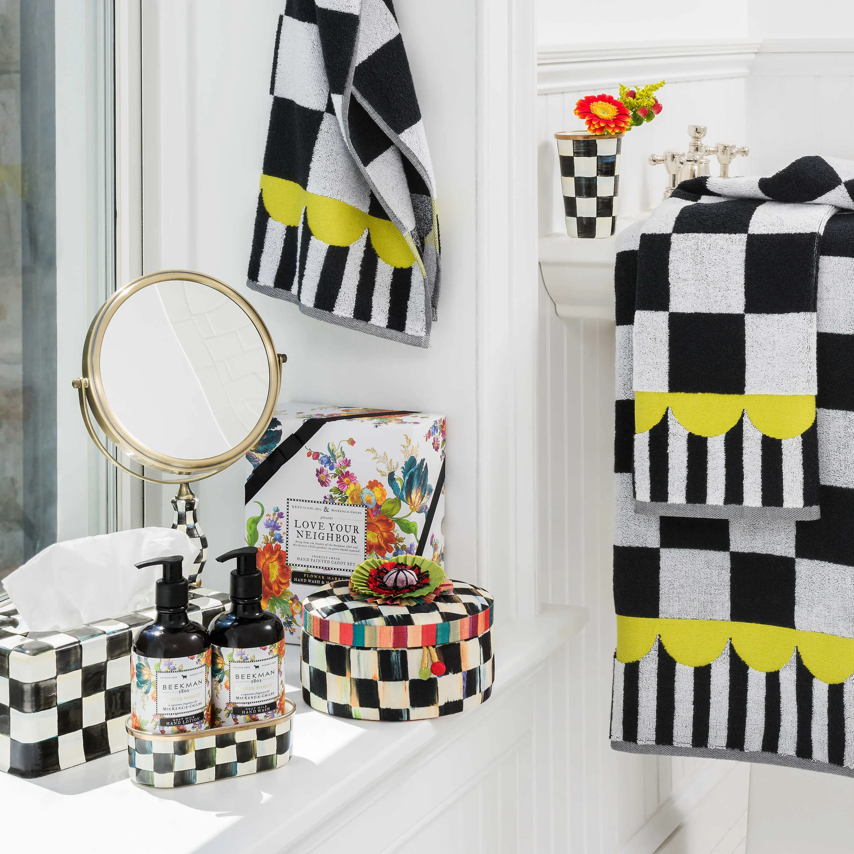 Courtly Check Enamel Vanity Mirror