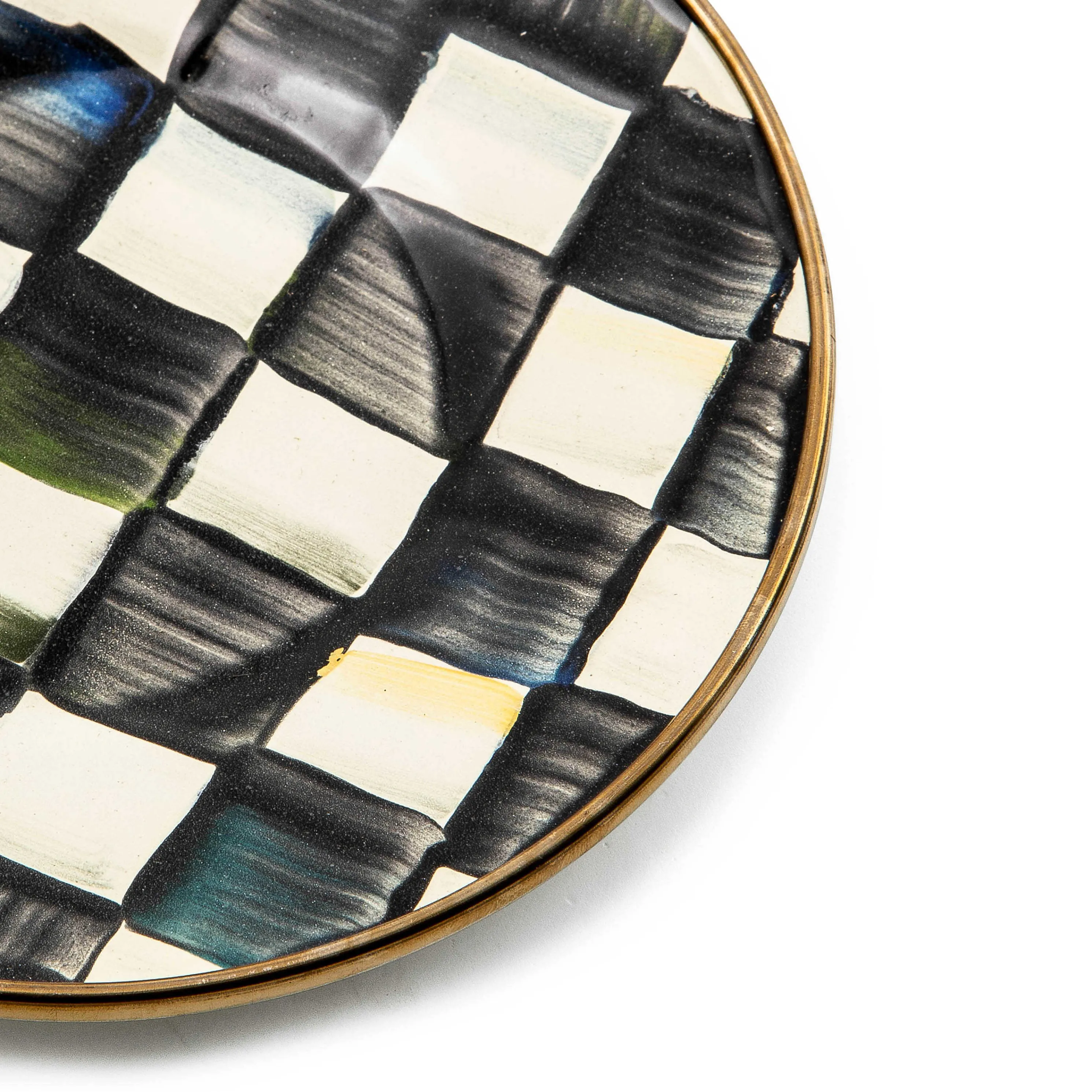 Courtly Check Enamel Saucer