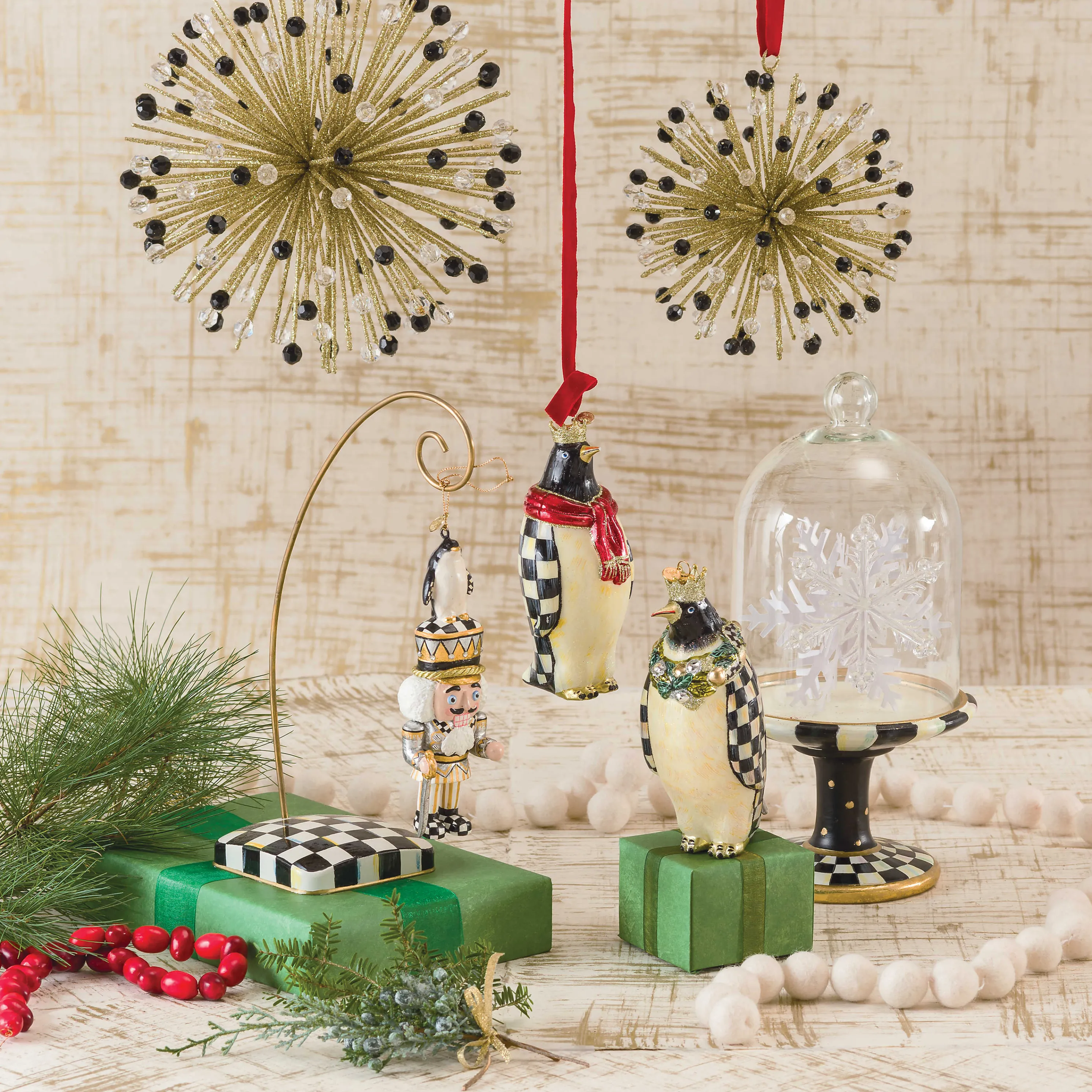 Courtly Check Pedestal With Cloche