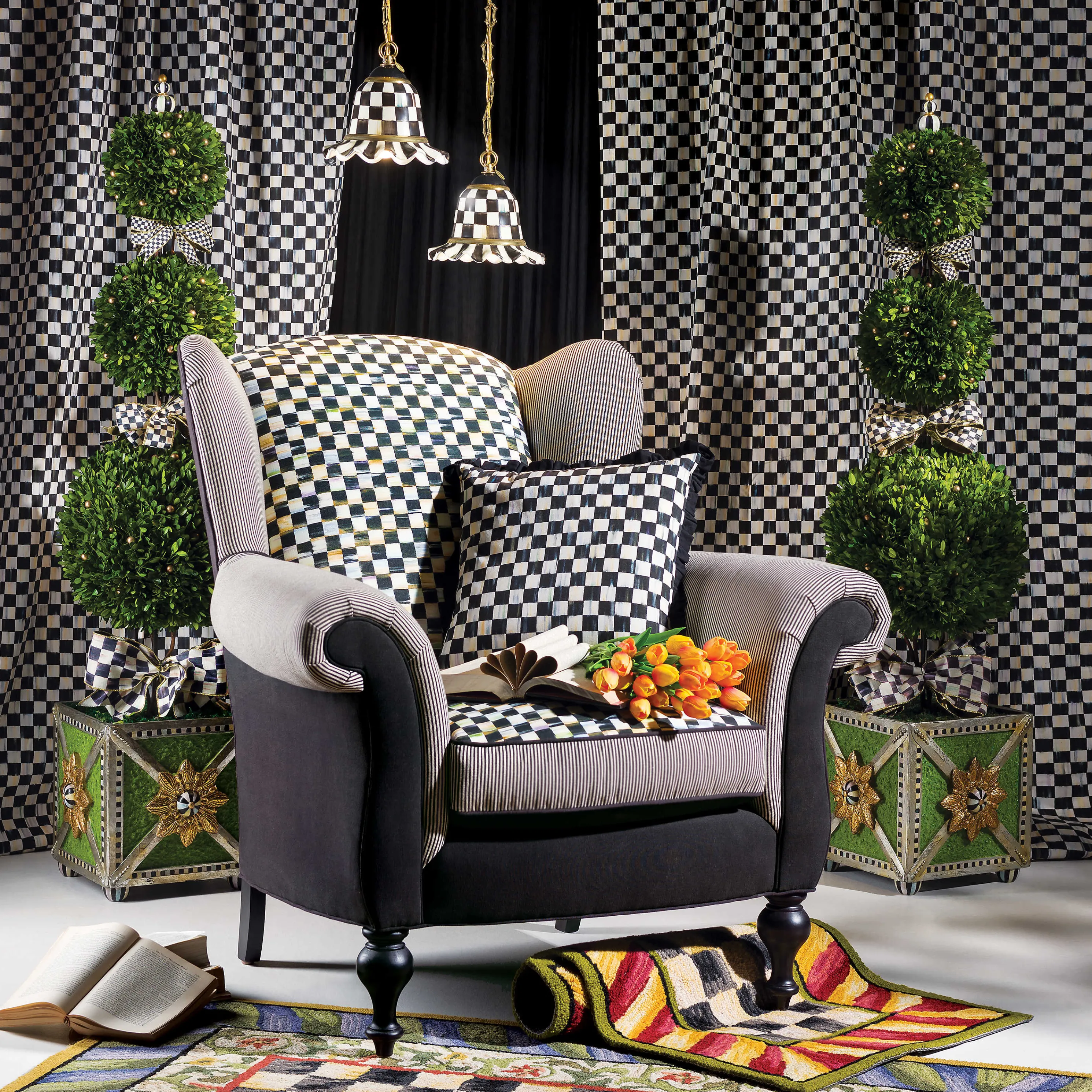 Courtly Check Pendant Lamp - Small