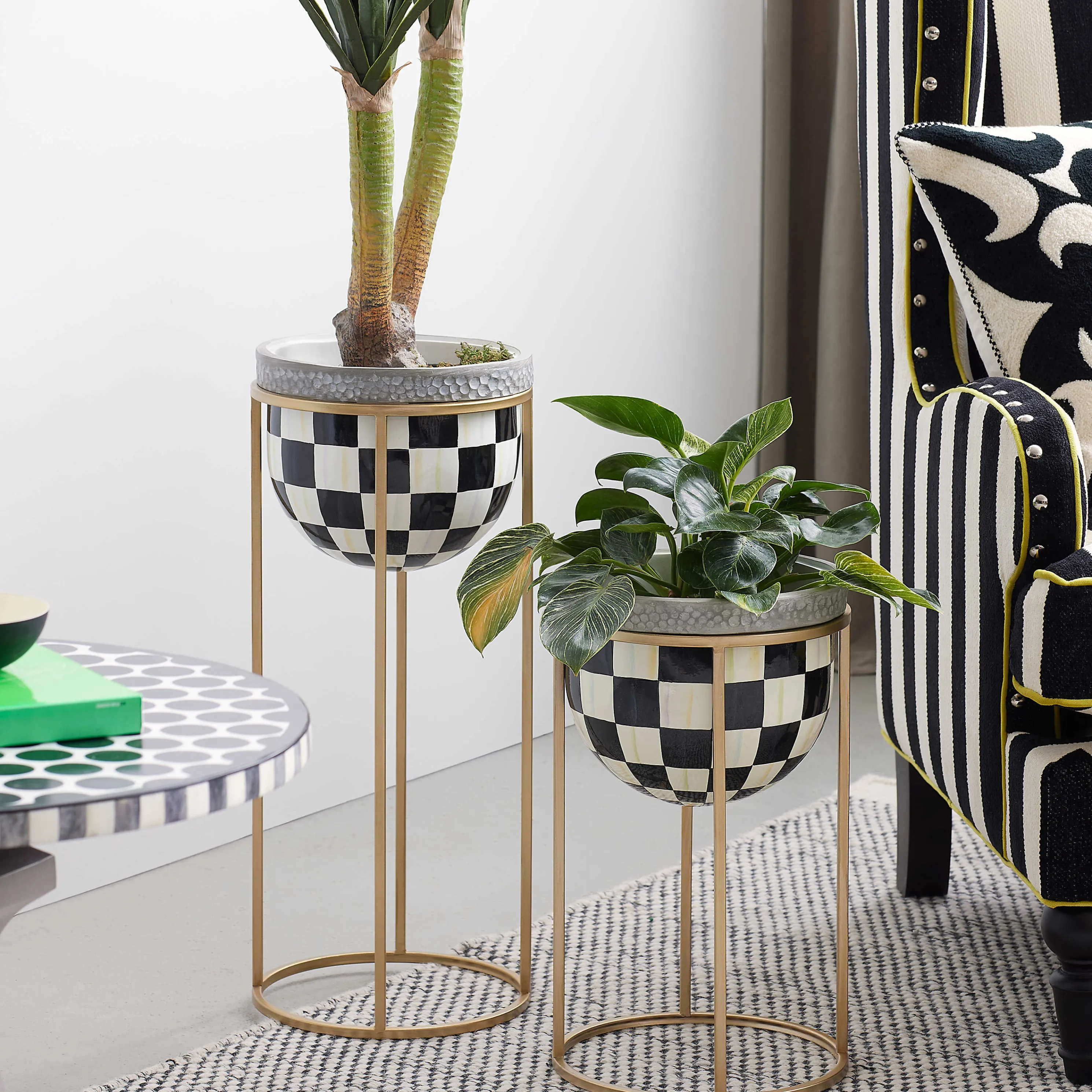 Courtly Check Plant Stand - Short