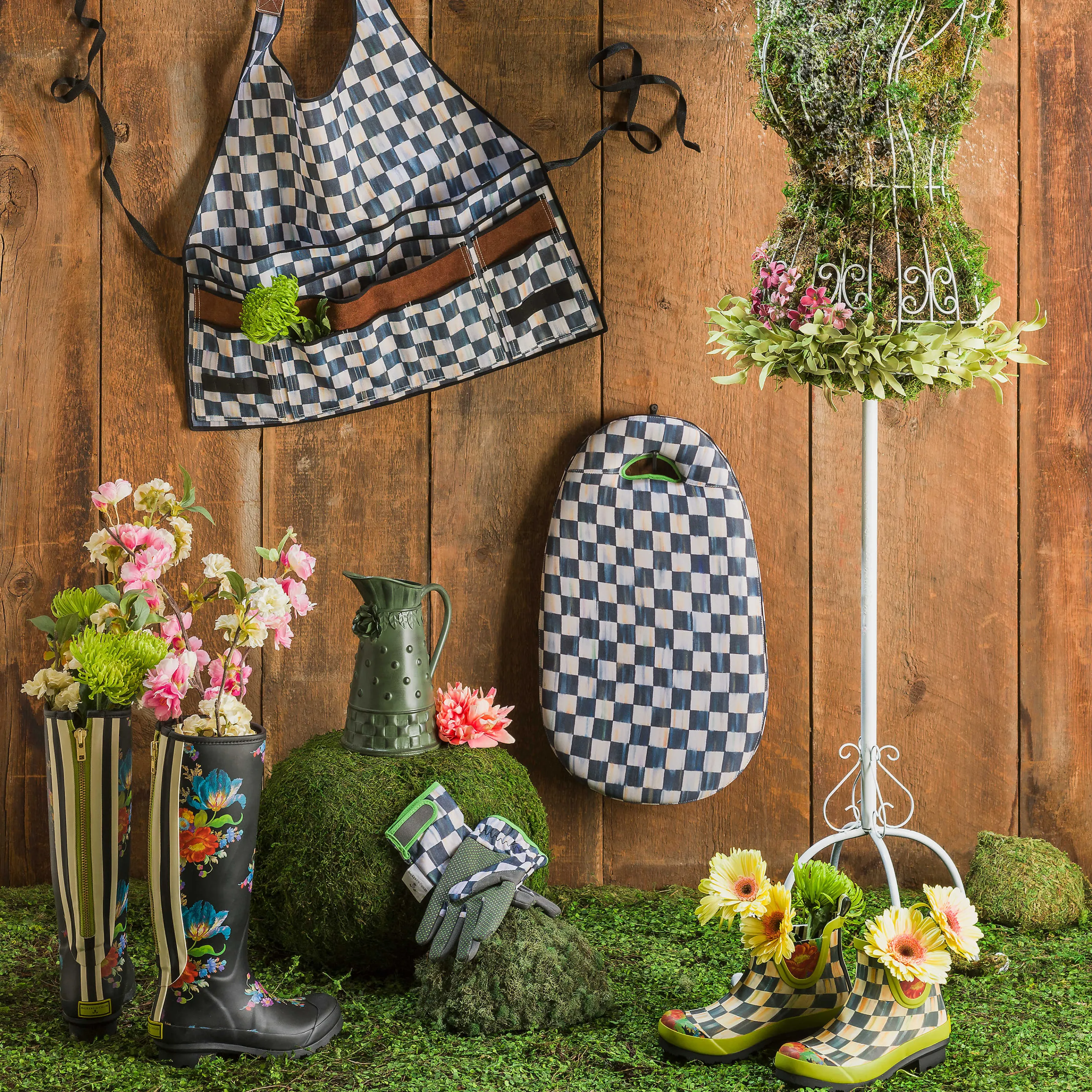 Courtly Check Rain Boots - Short - Size 10