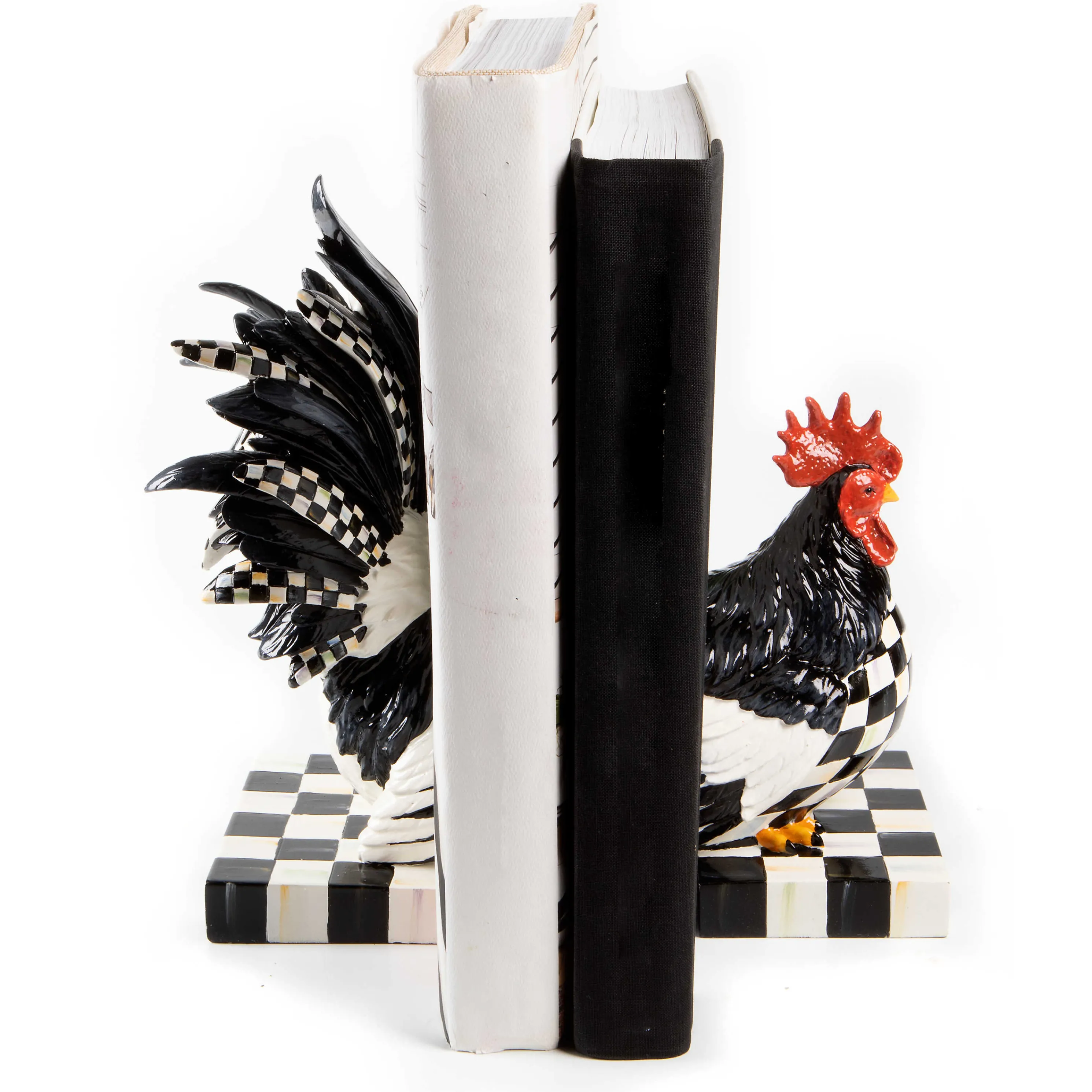 Courtly Check Rooster Book Ends