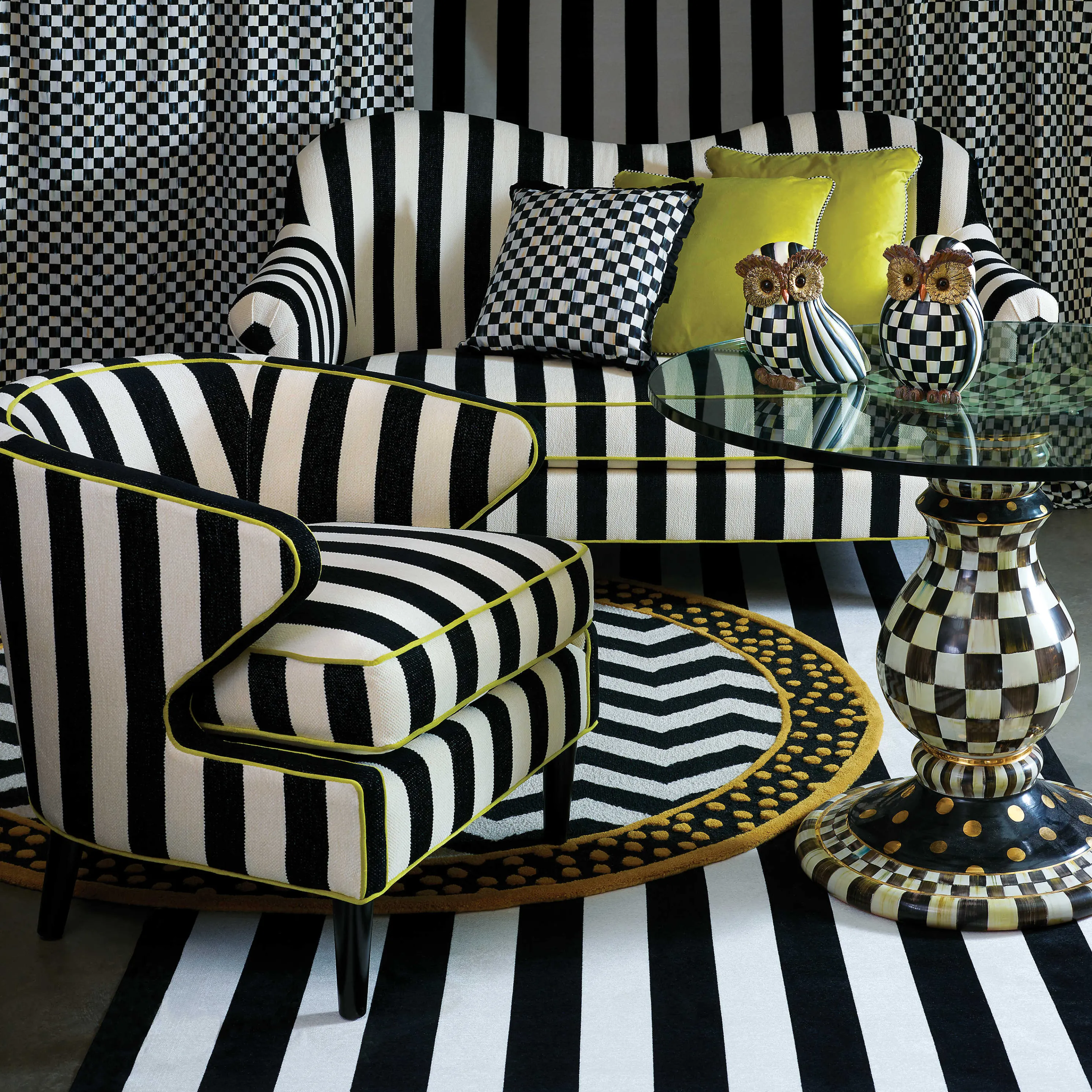 Courtly Check Ruffled Square Pillow