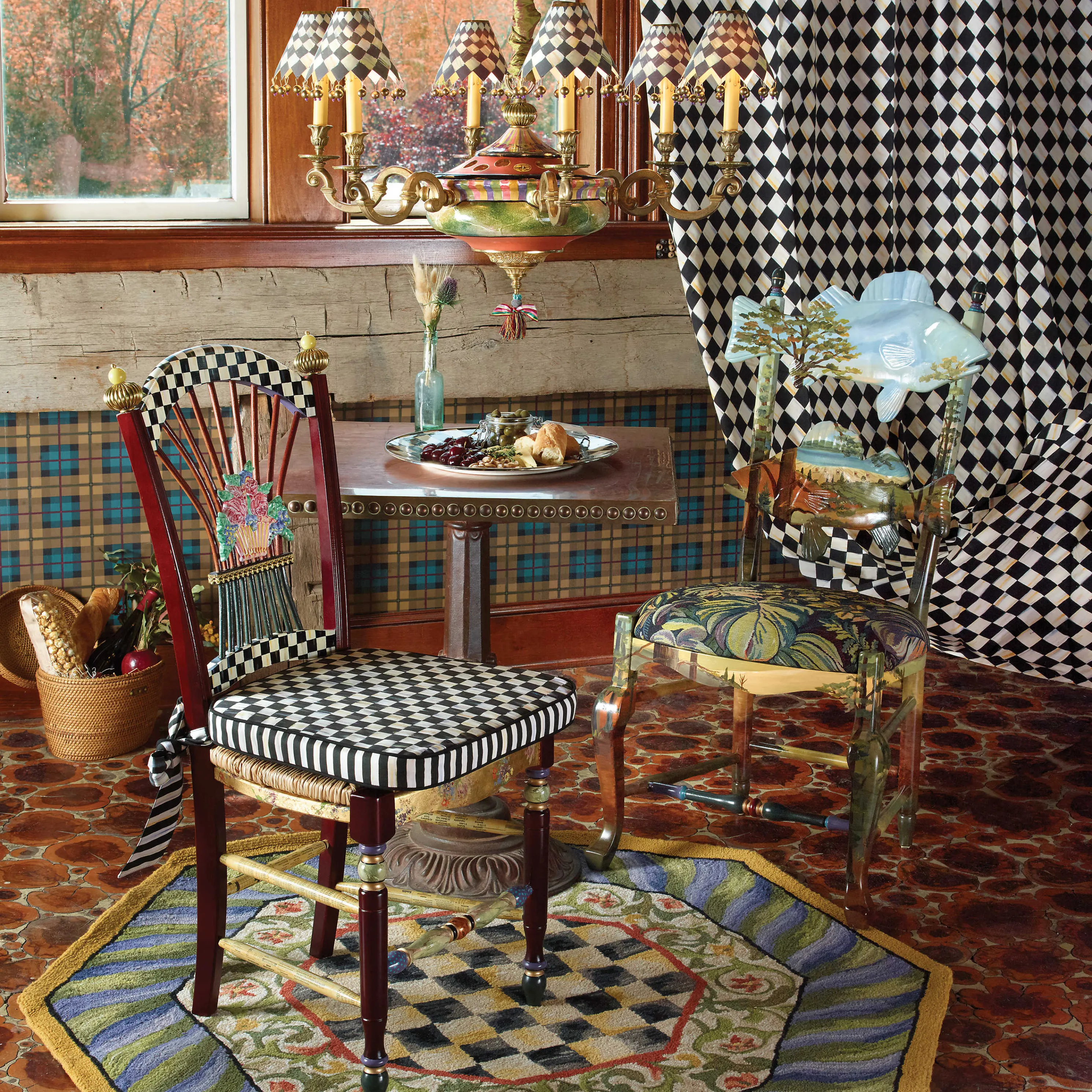 Courtly Check Rug - 5' Octagon - Purple & Green