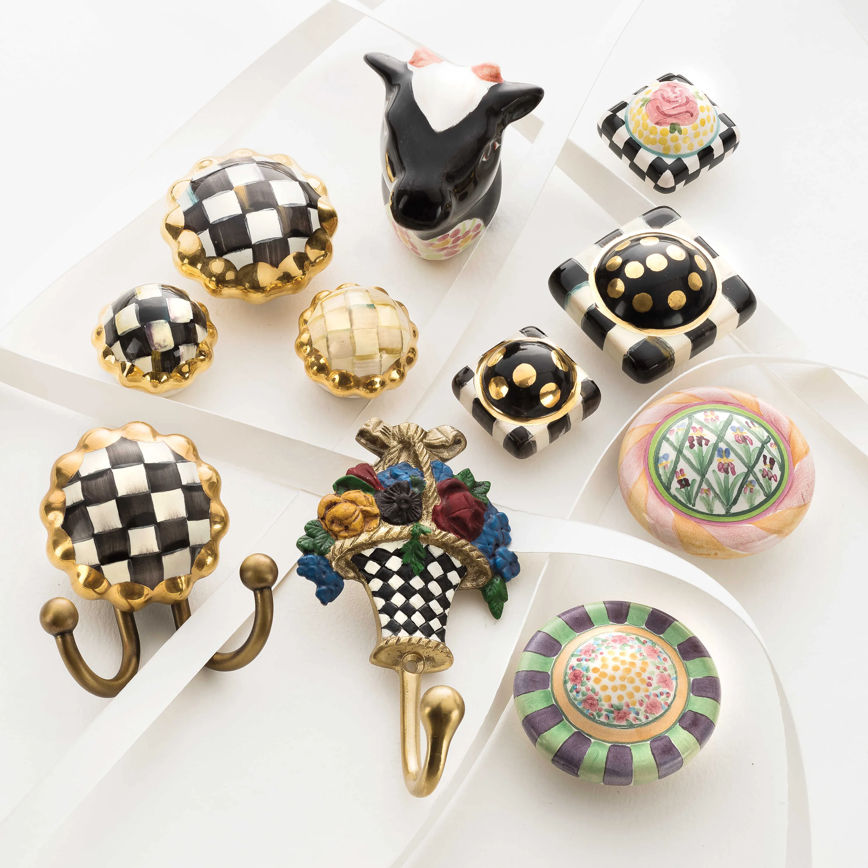 Courtly Check Square Knob