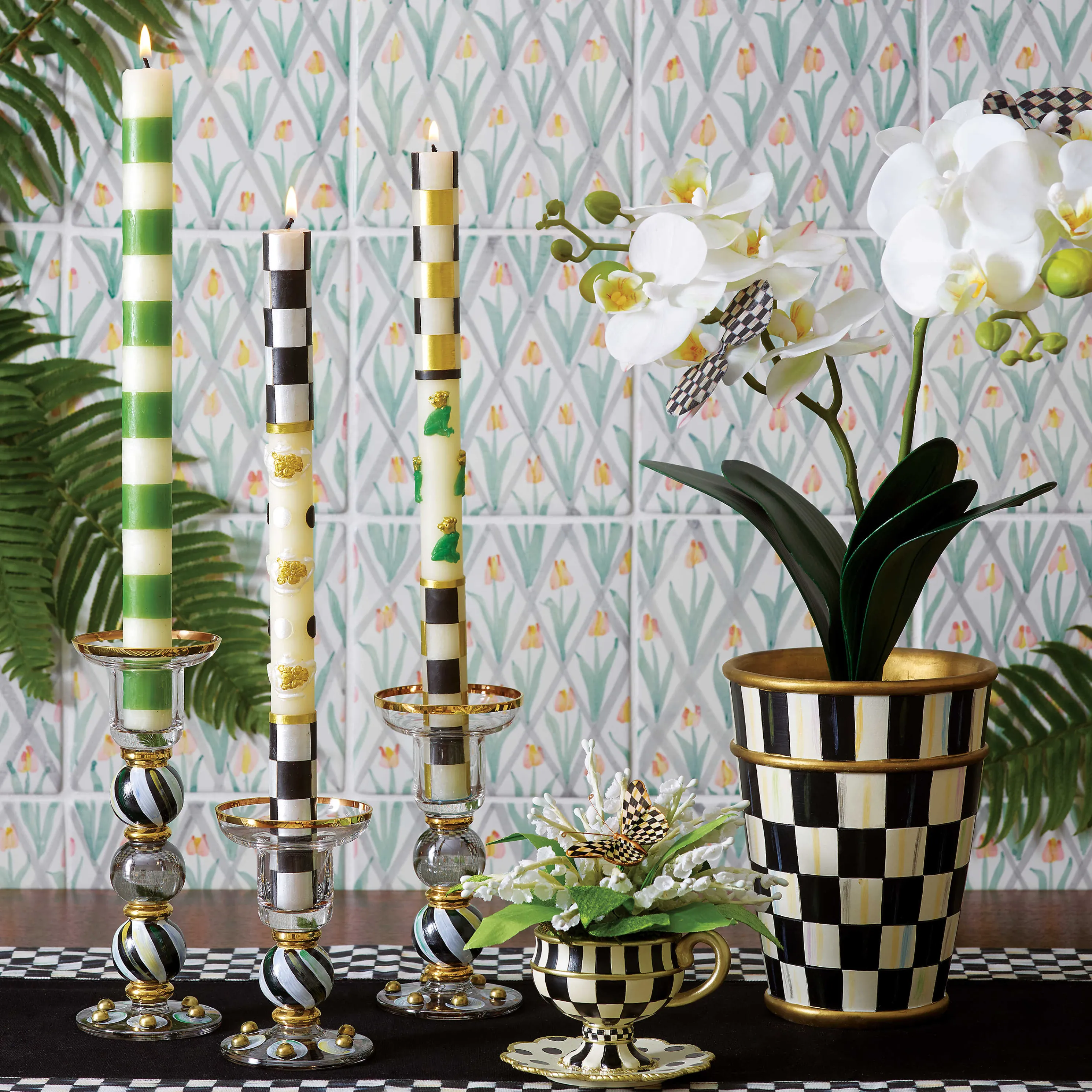 Courtly Check Table Runner - Black