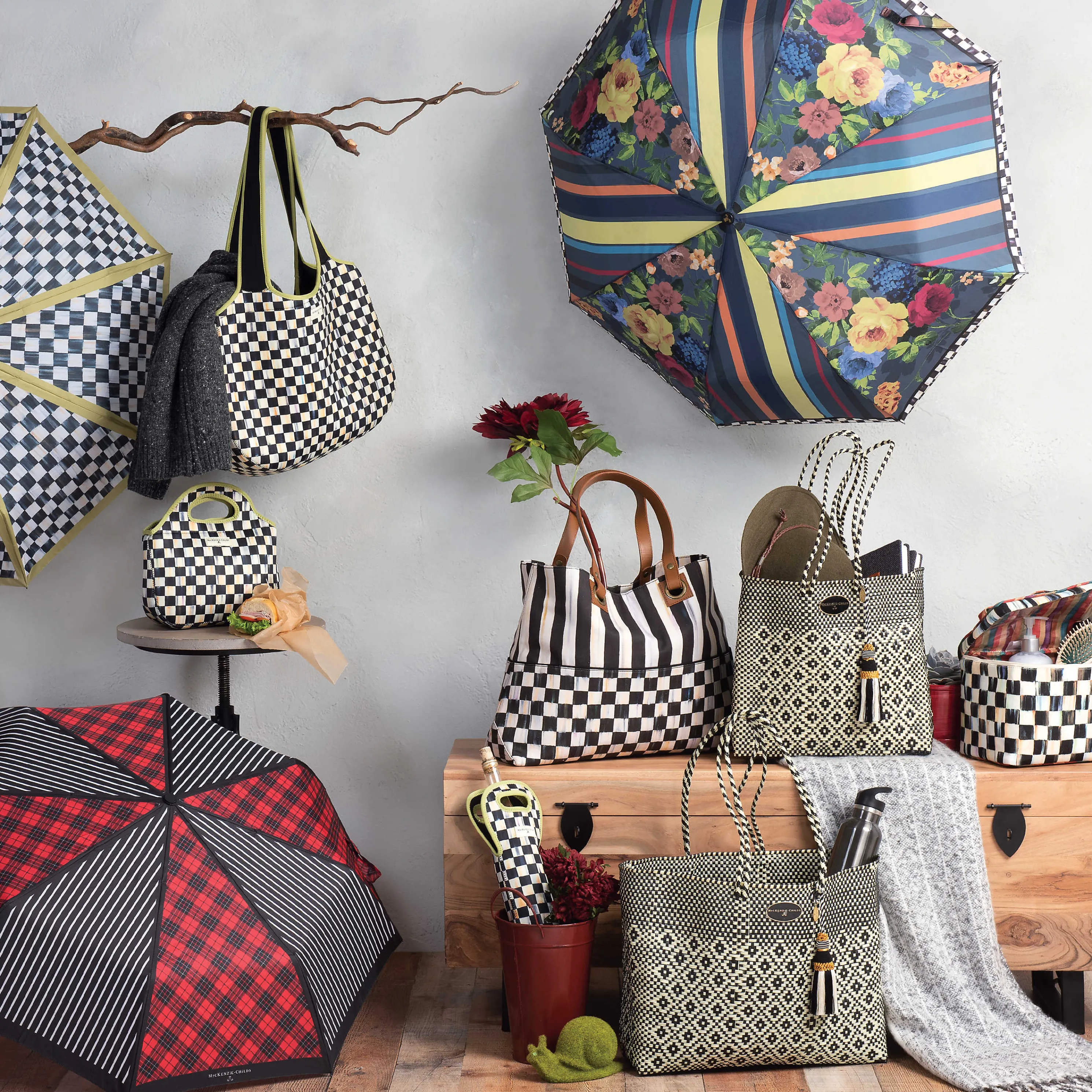 Courtly Check Travel Umbrella