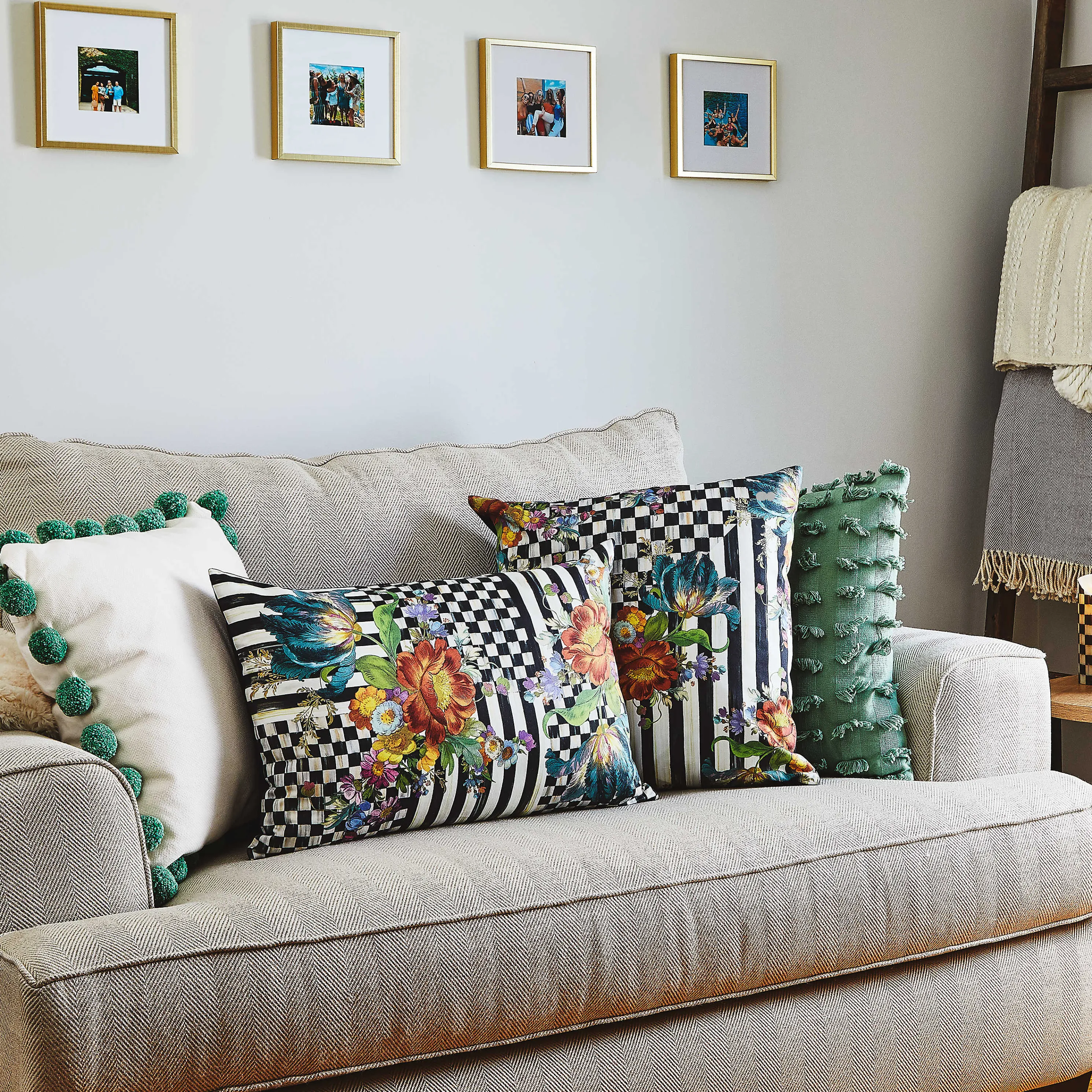 Courtly Flower Market Pillow