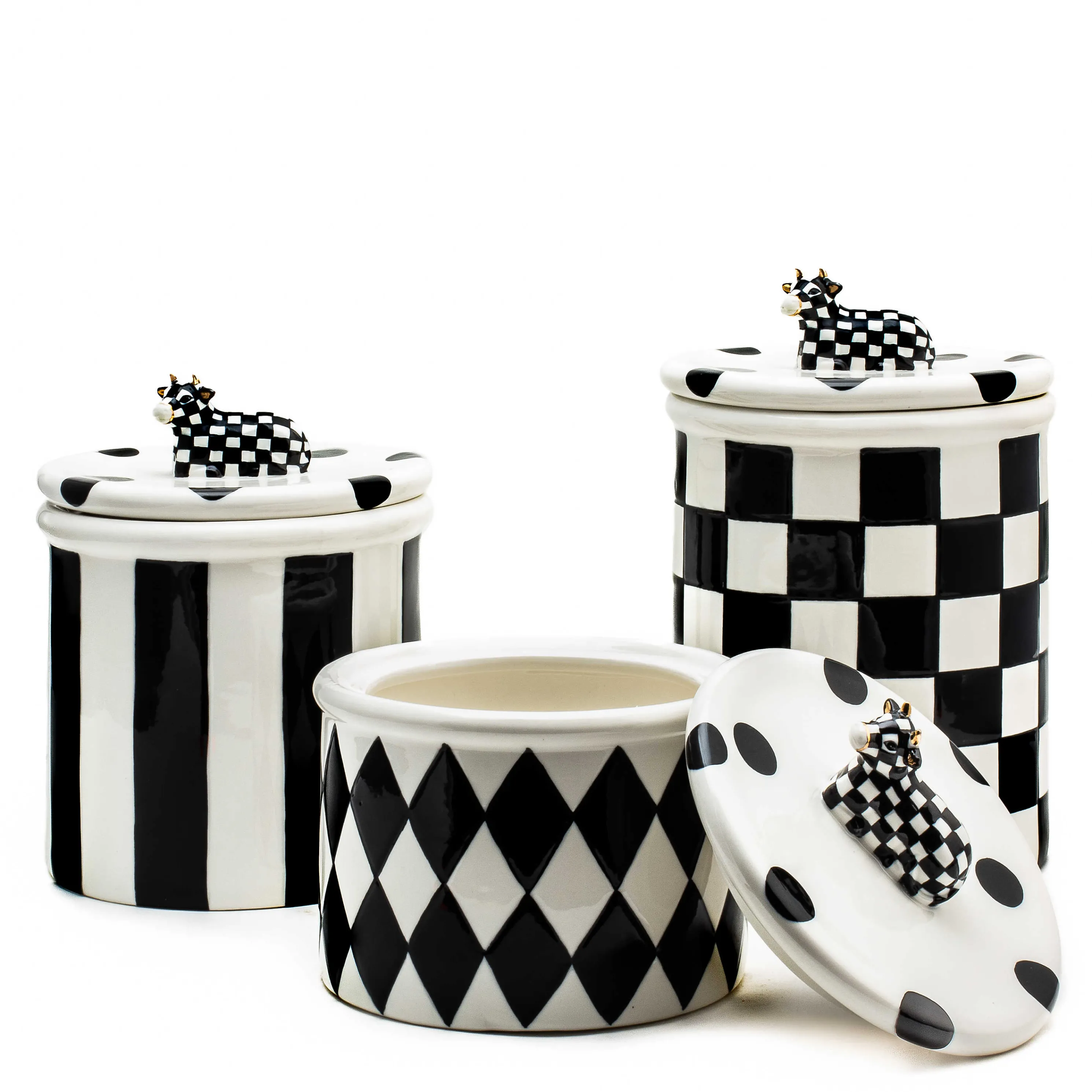 Cow Creamery Canisters - Set Of 3