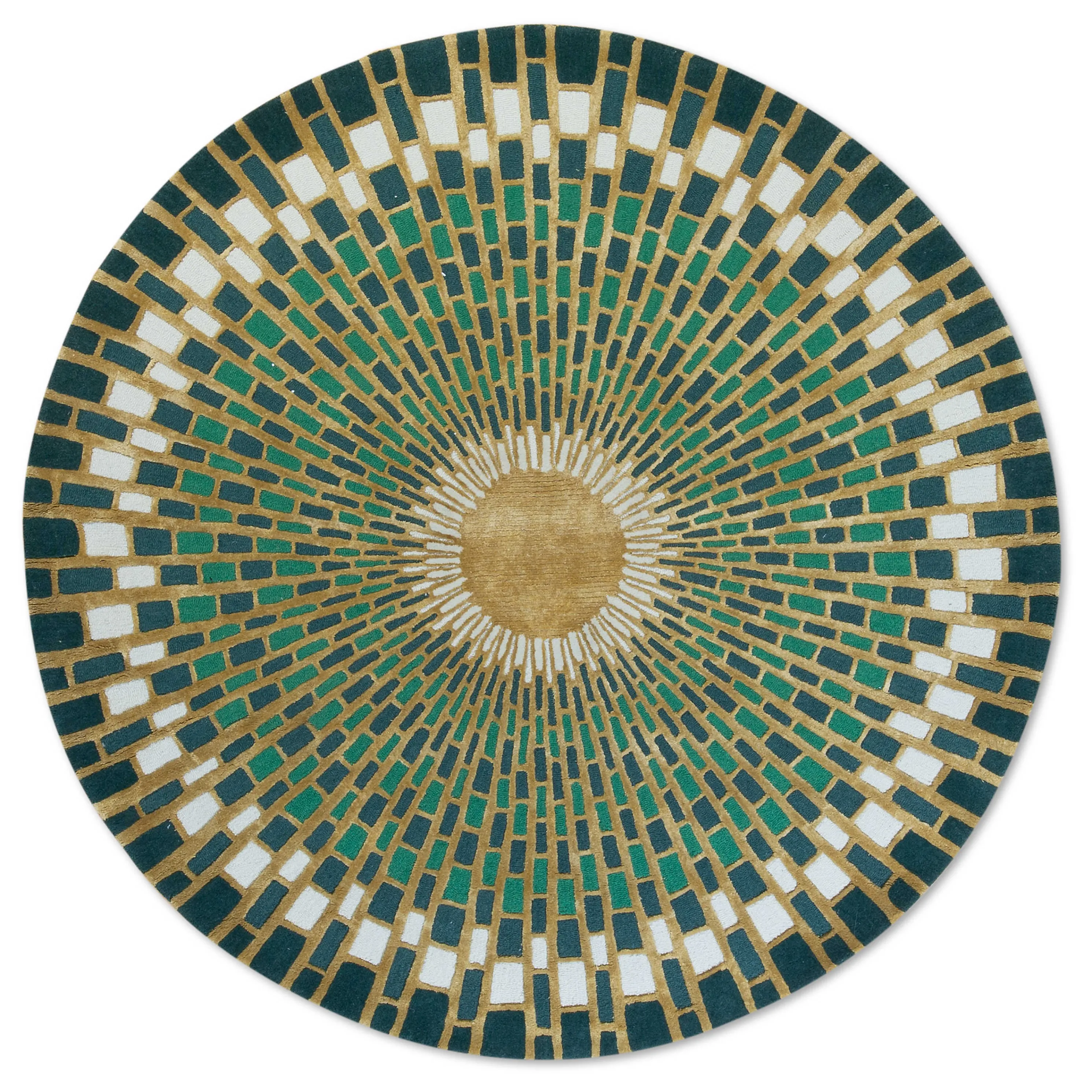 Emerald Sunburst Rug - 6' Round