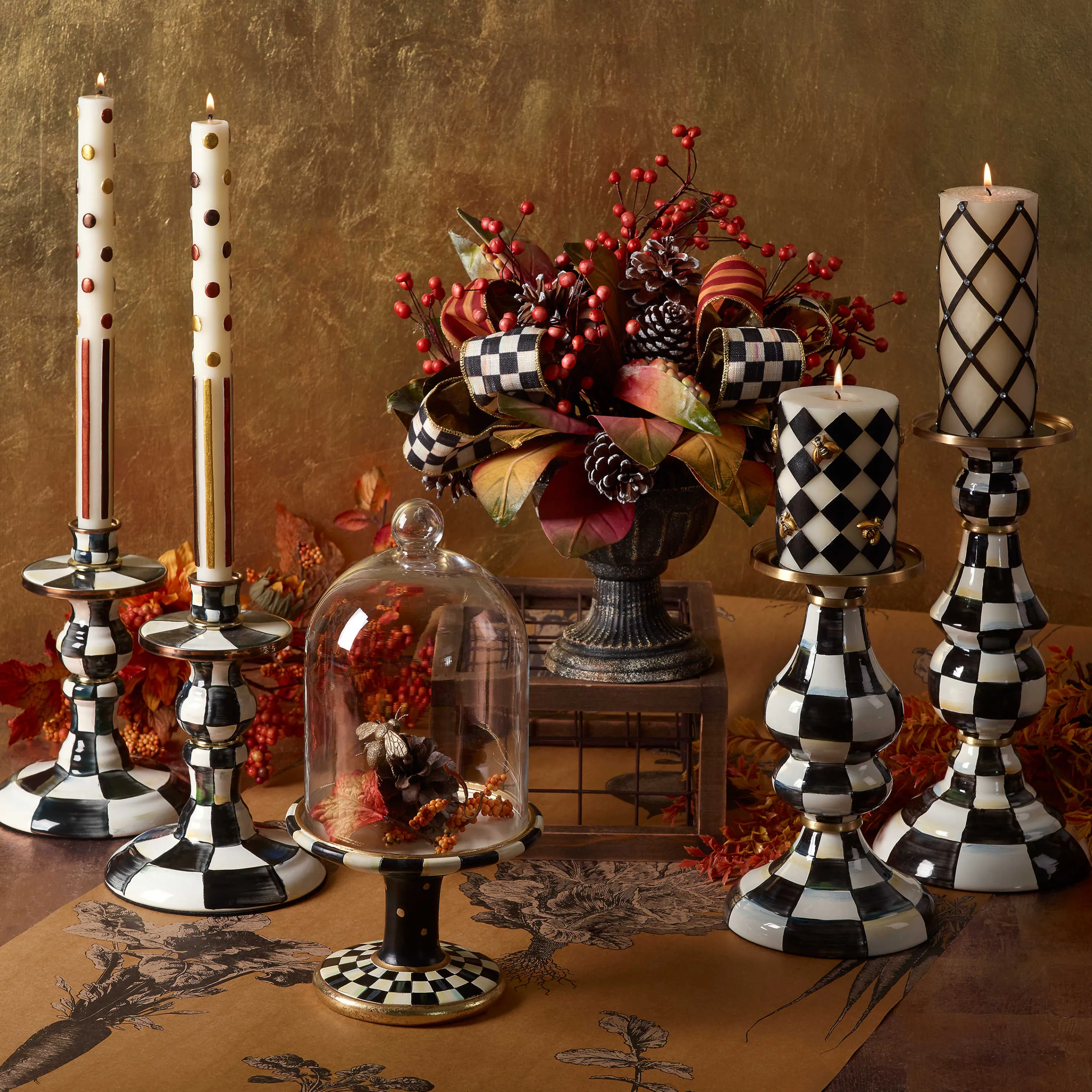 Fishnet Sparkle Pillar Candle - 6