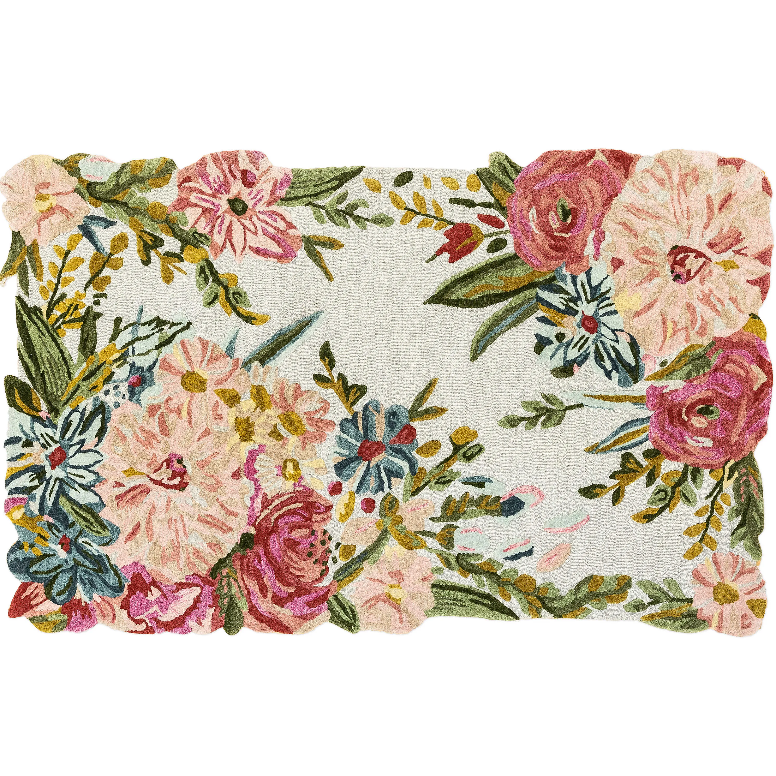 Flower Garden Rug - 5' X 8'