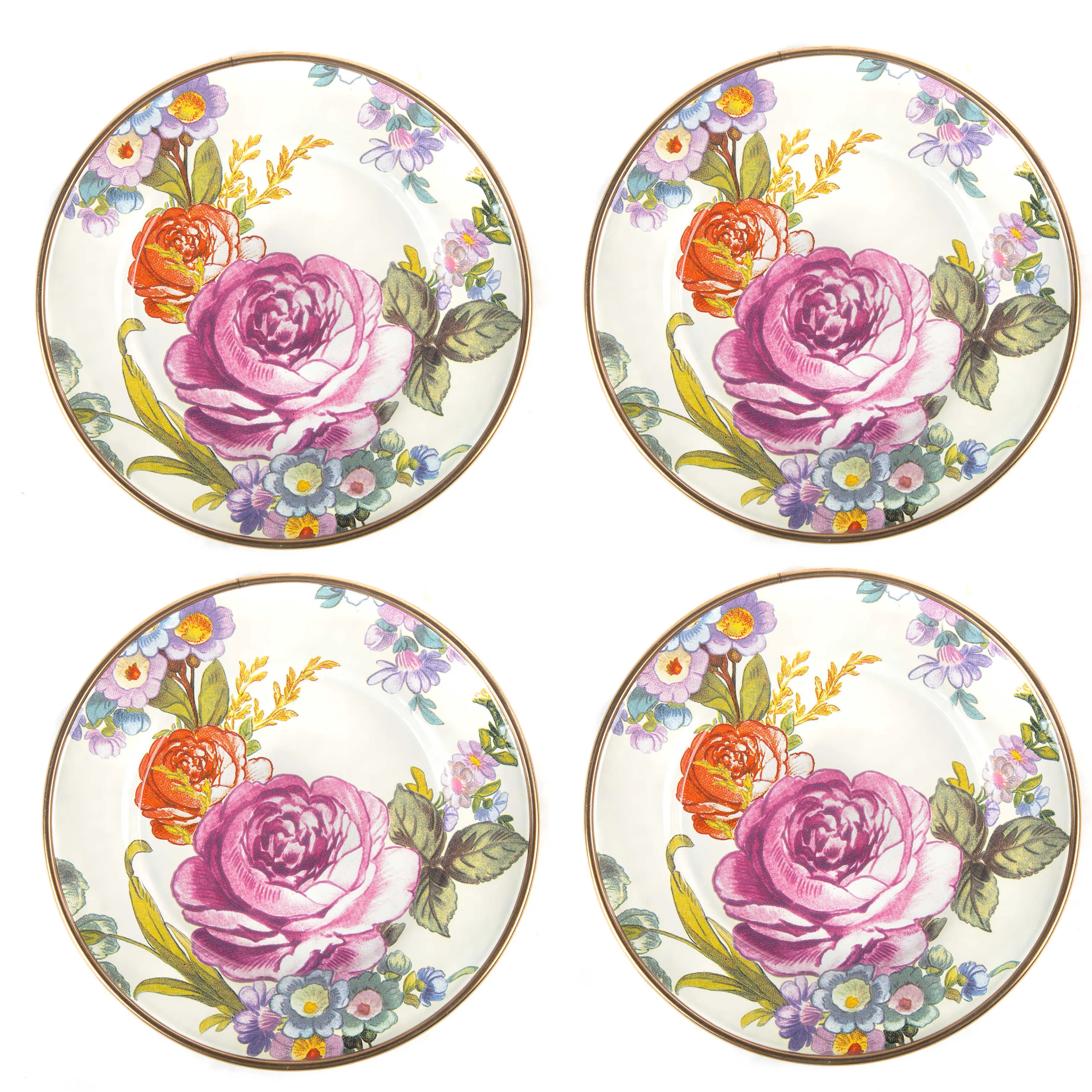 Flower Market Appetizer Plates - Set Of 4