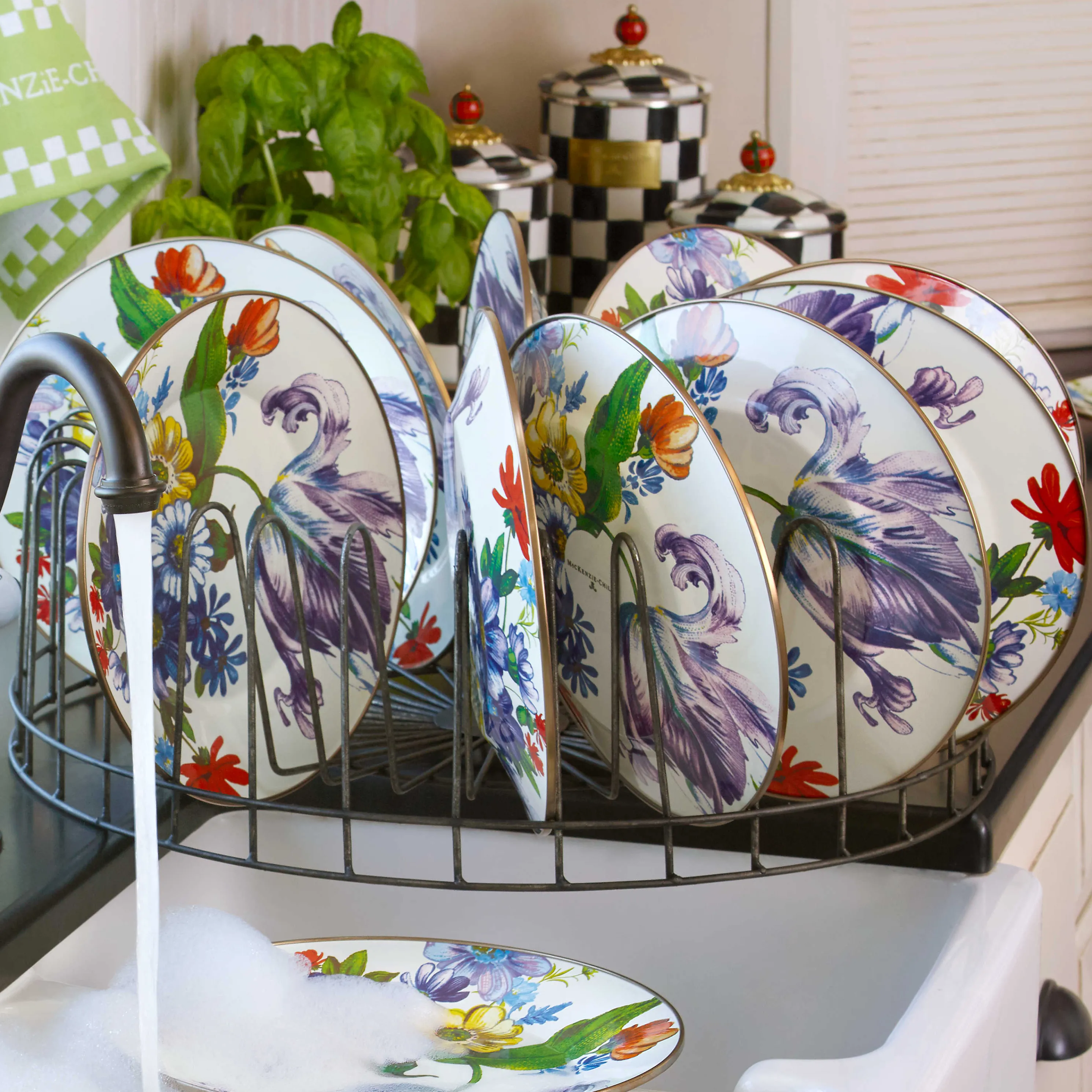 Flower Market Dinner Plate - White