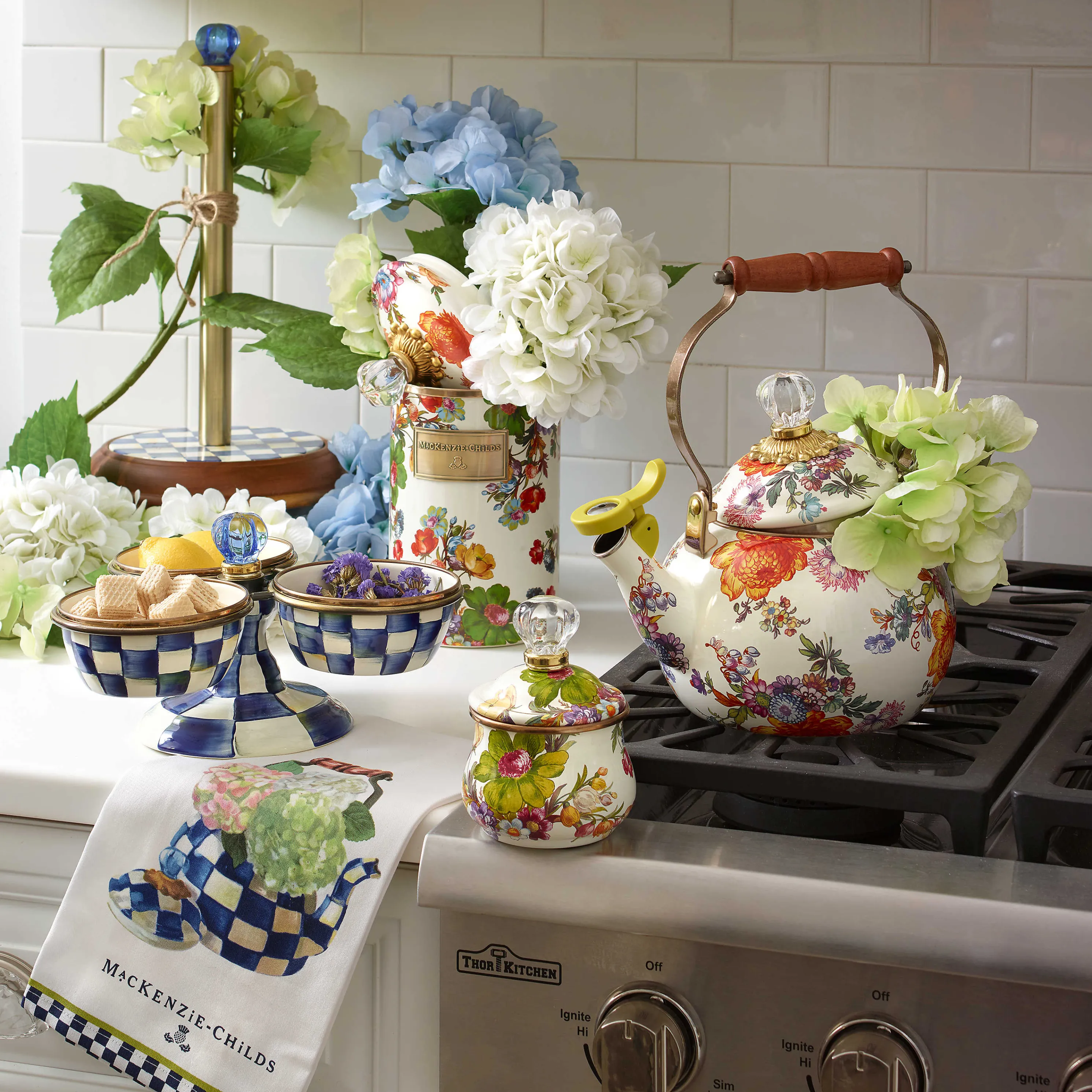 Flower Market Lidded Sugar Bowl - White