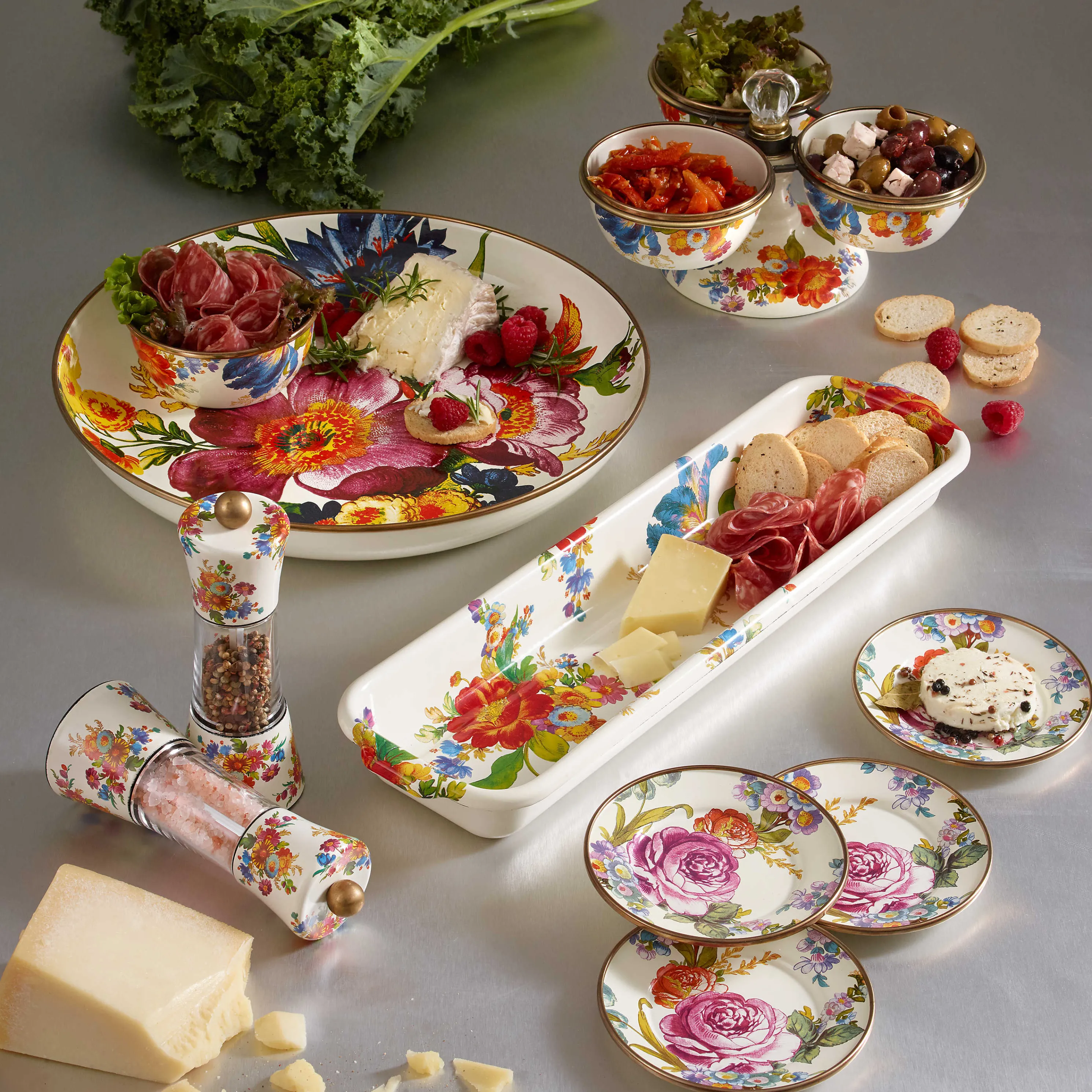 Flower Market Pinch Bowl - White