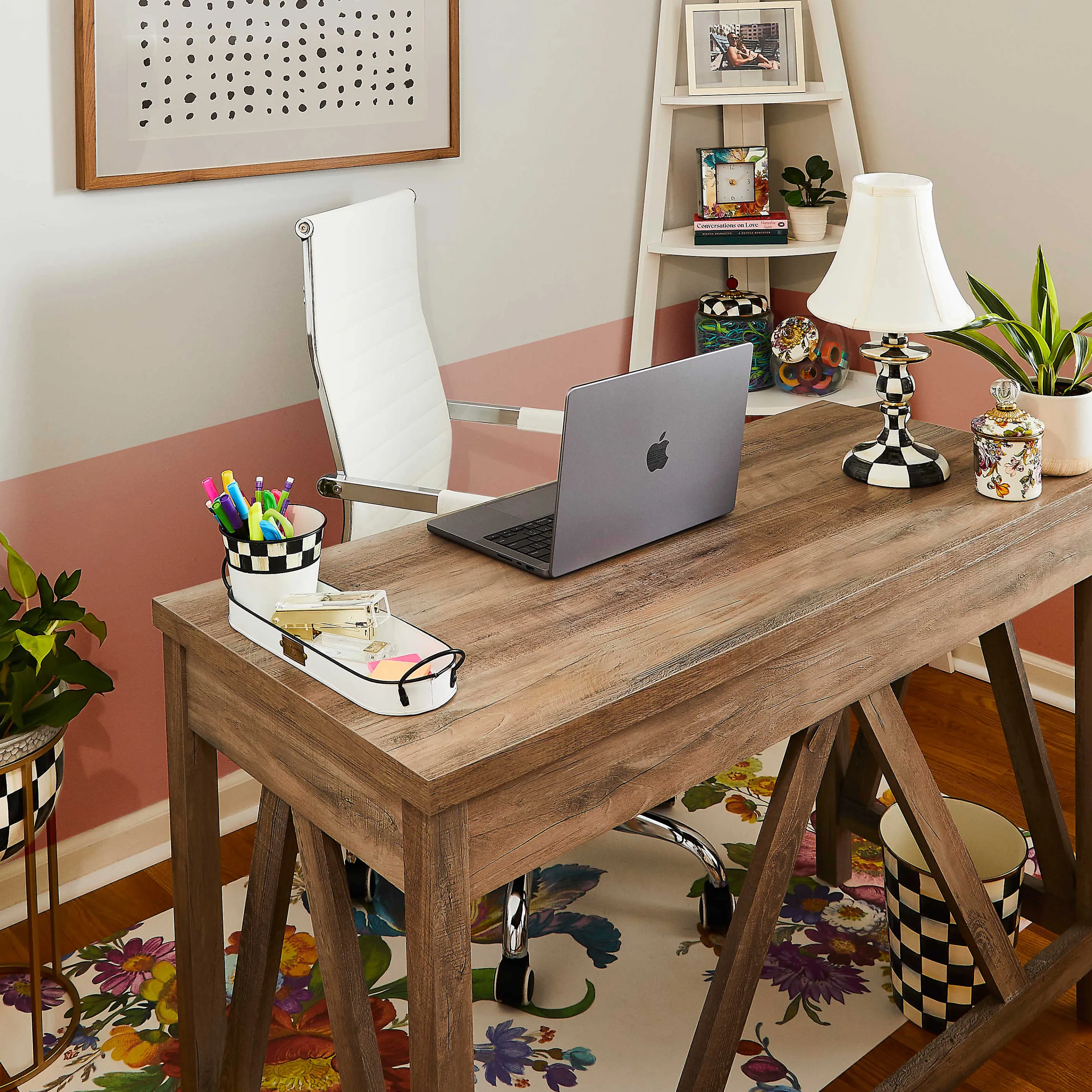Flower Market Reflections Desk Clock