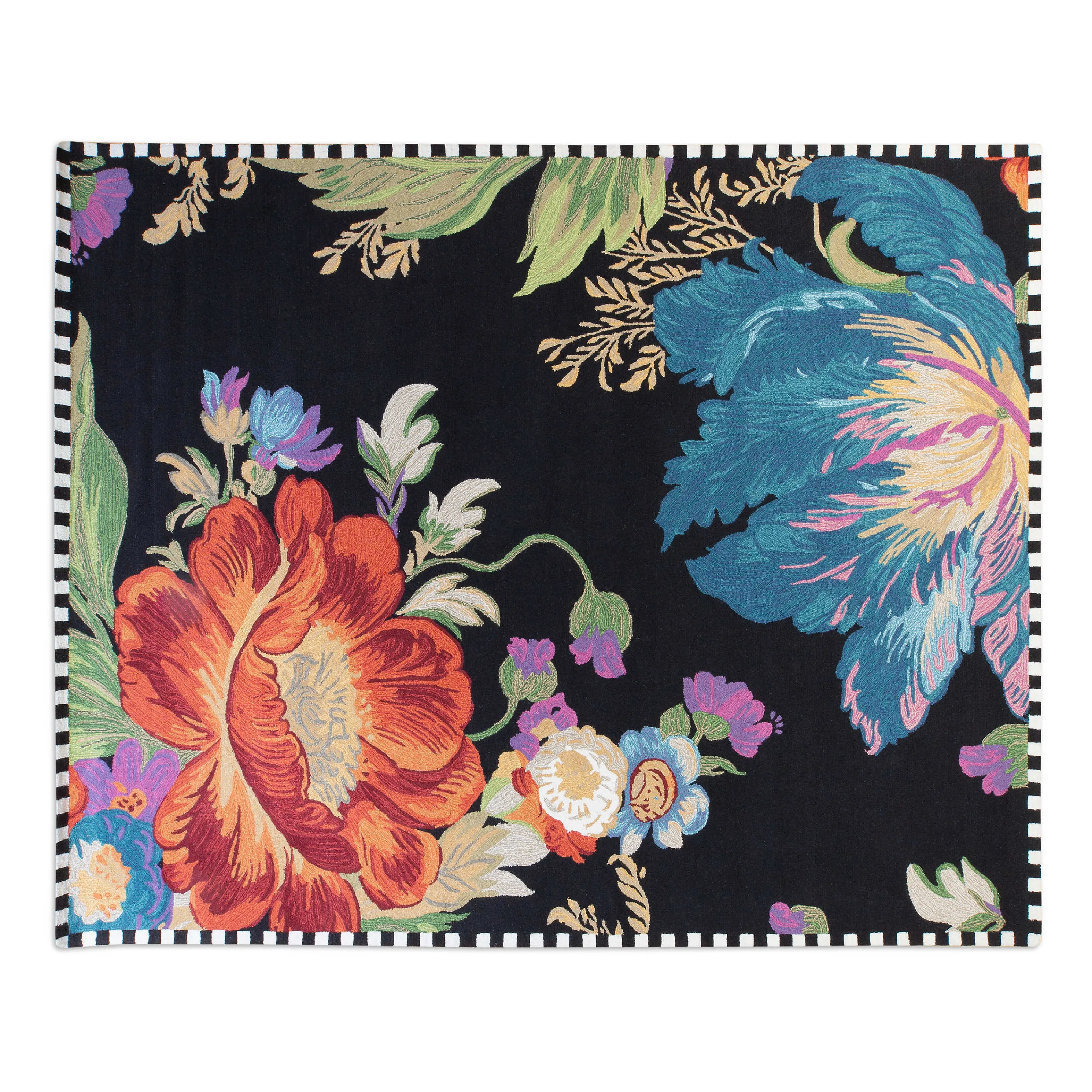 Flower Market Reflections Rug - Black - 8' X 10'