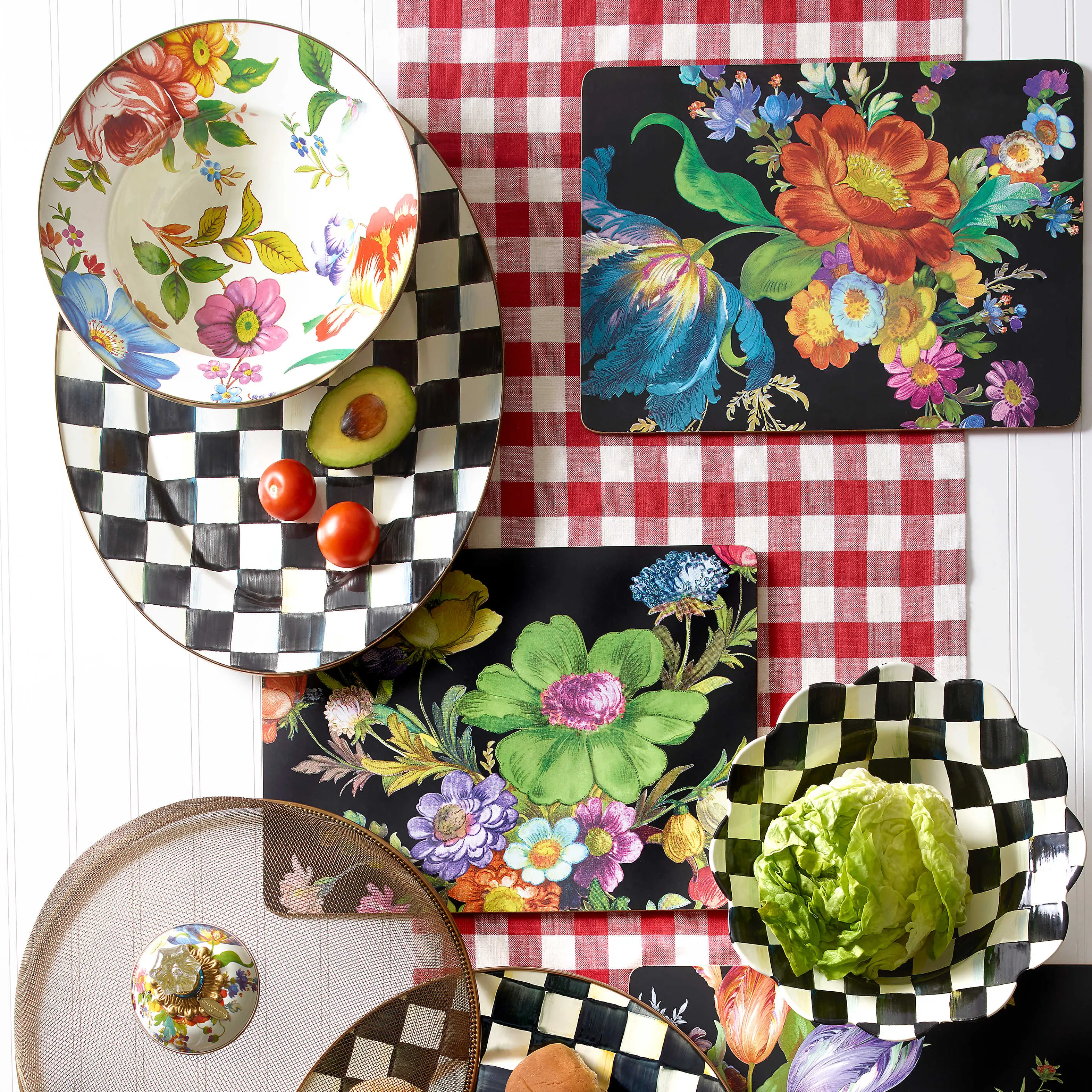 Flower Market Serving Bowl - White