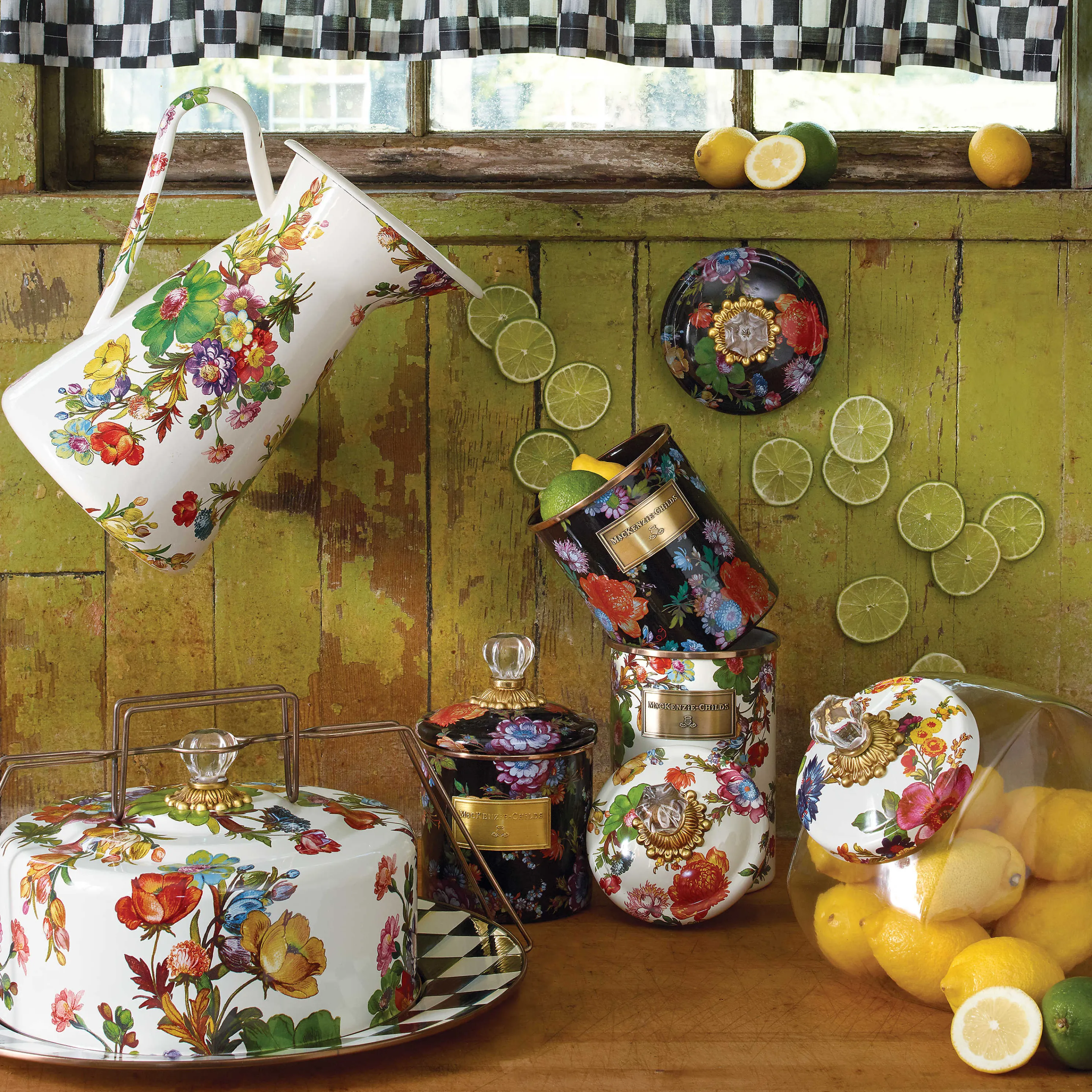 Flower Market Small Canister - Black