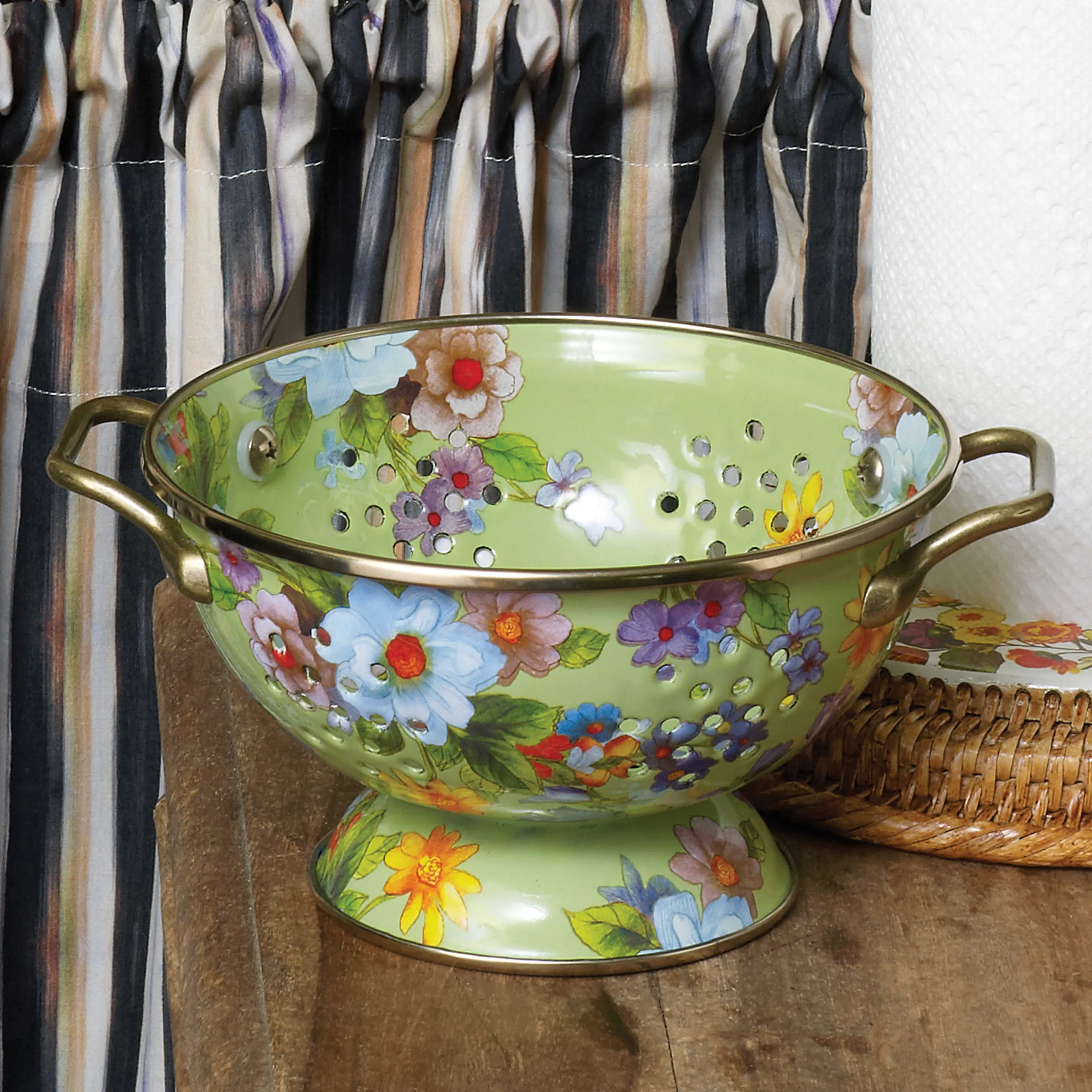 Flower Market Small Colander - Green