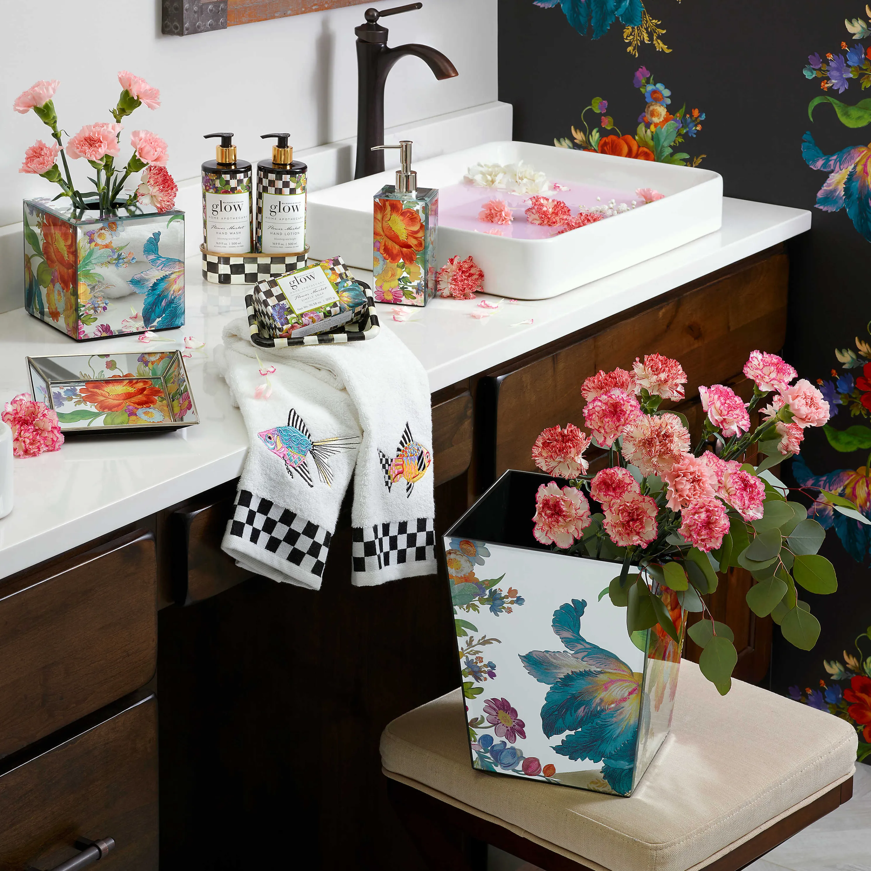 Flower Market Soap & Lotion Caddy Set