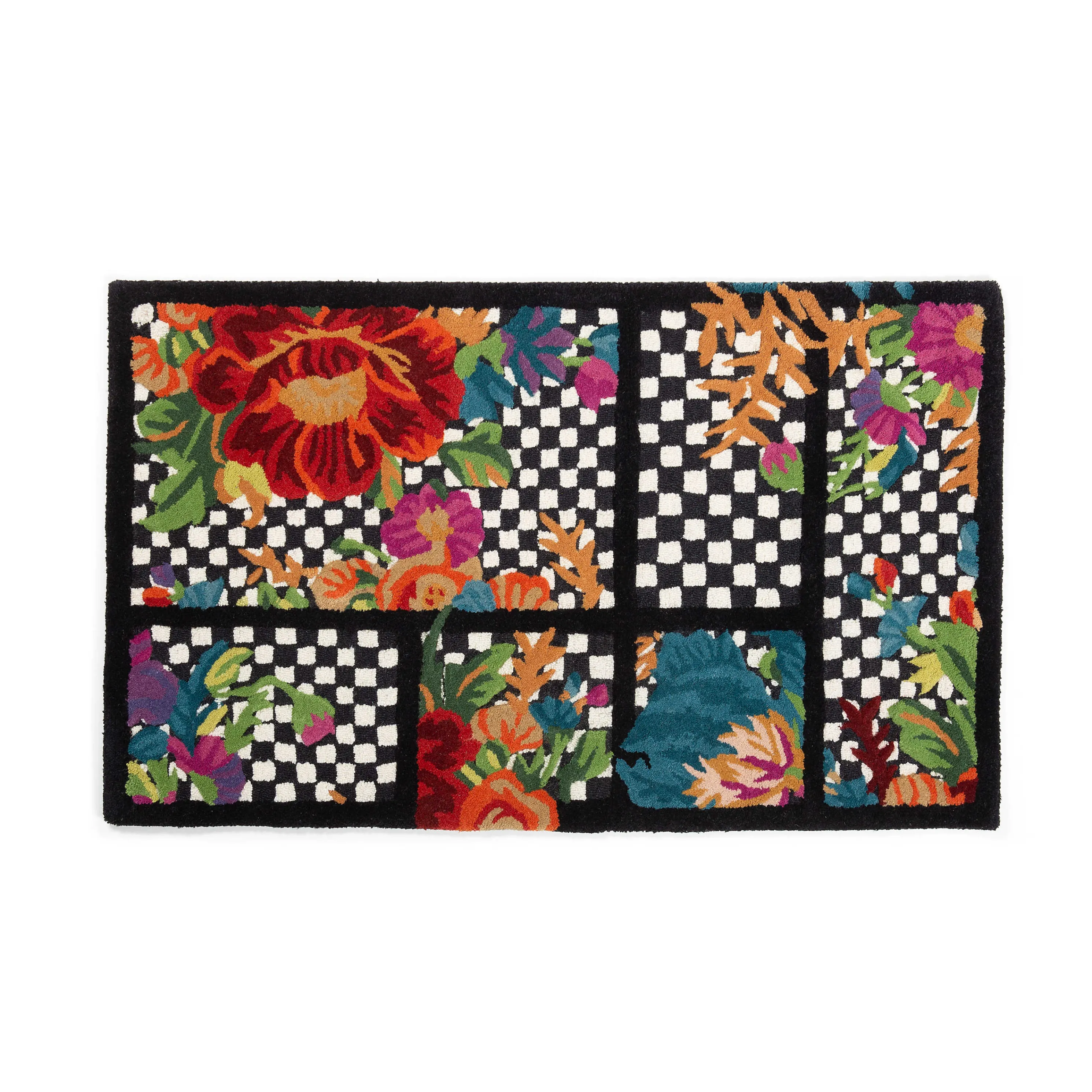 Flower Market Trellis Rug - Black - 2'3" X 3'9"
