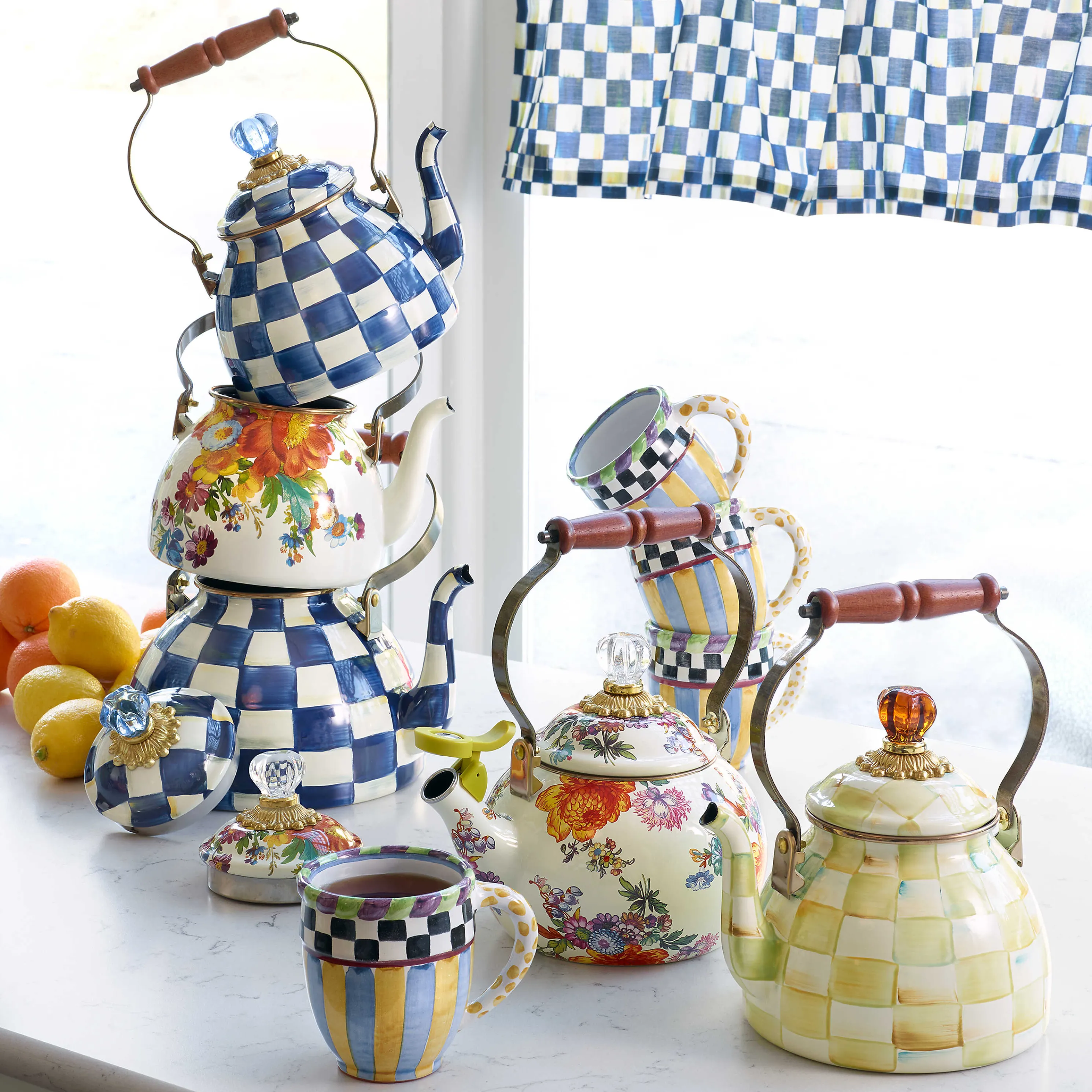 Flower Market Whistling Tea Kettle