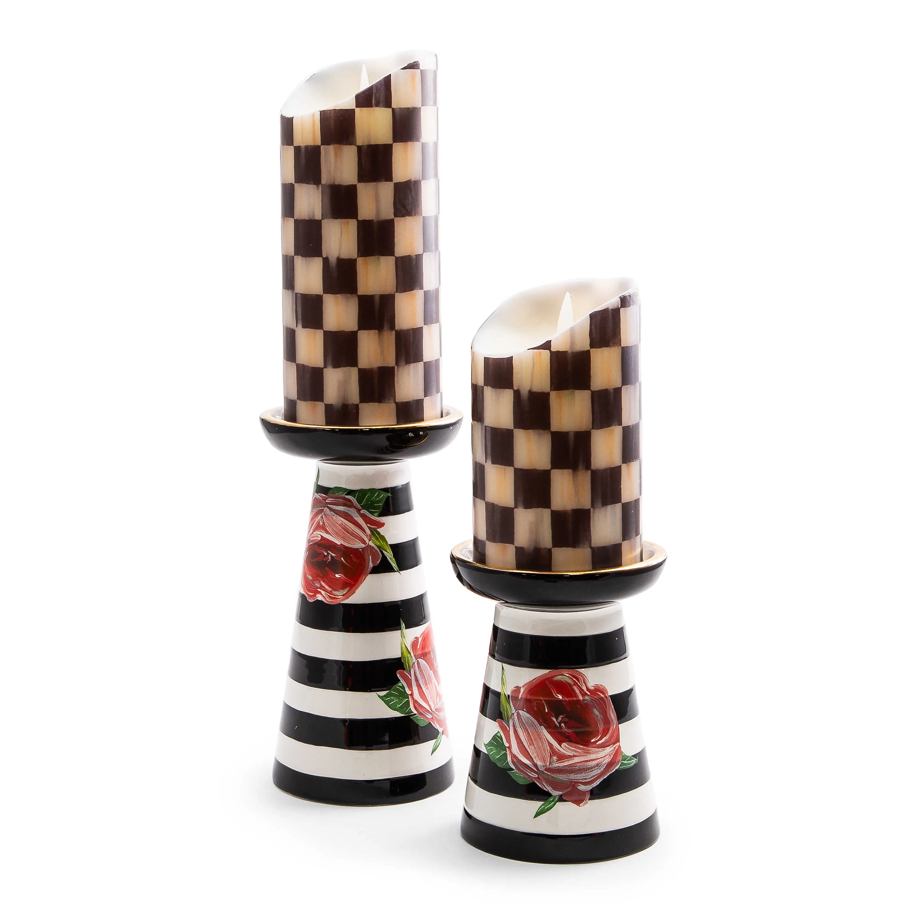 Flower Show Pillar Candle Holders - Set Of 2