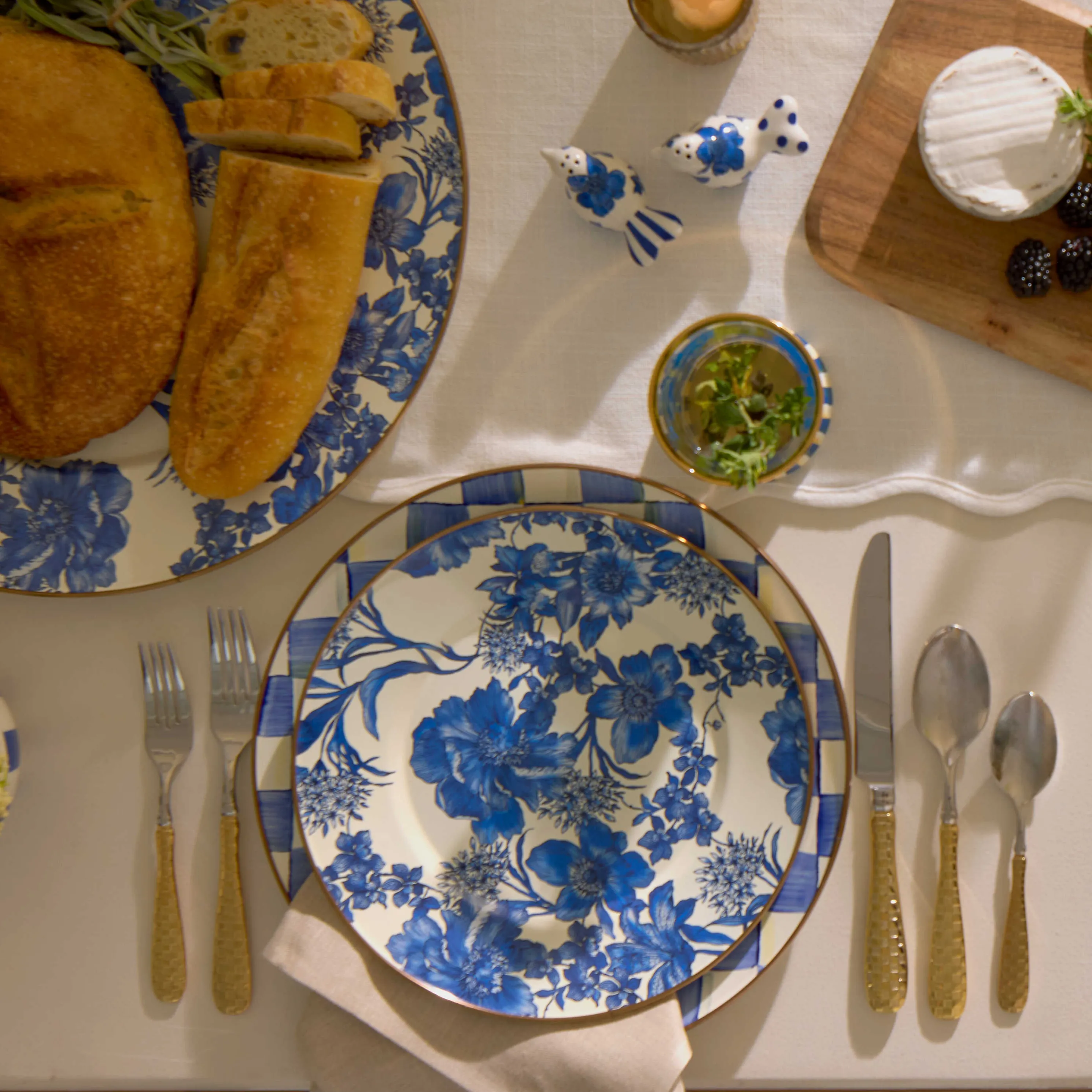 Gold Check Flatware - 5-Piece Place Setting