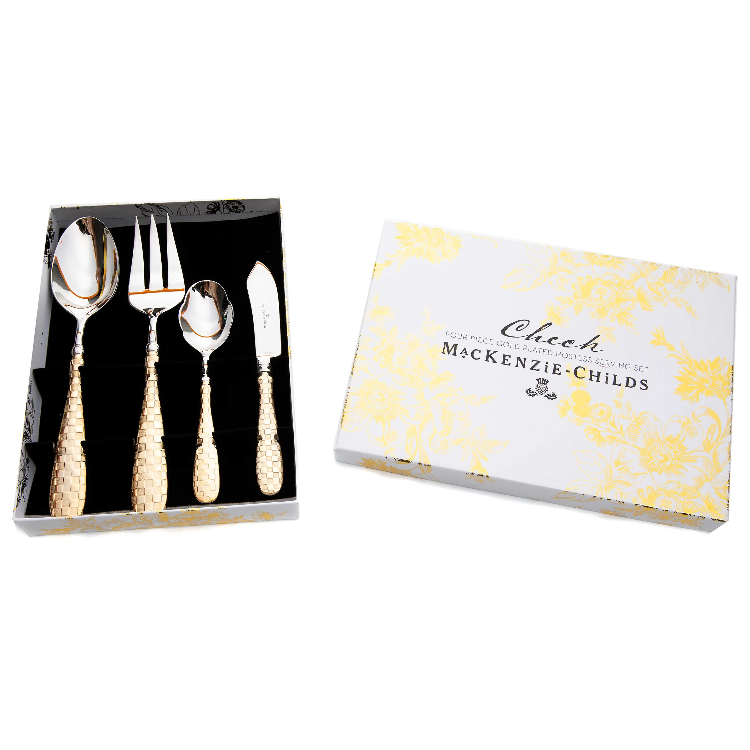 Gold Check Hostess Serving Set