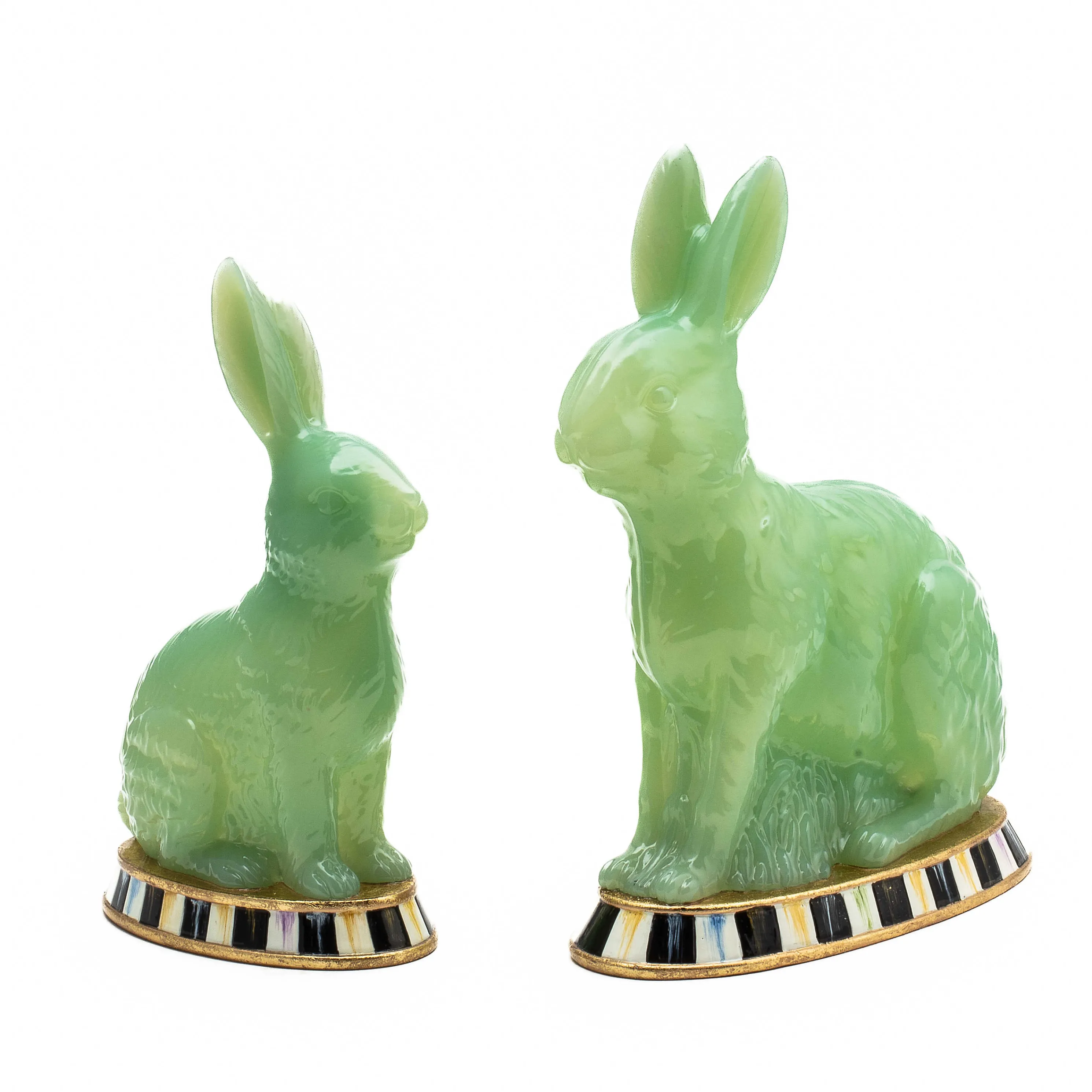 Green Rabbit Figures - Set Of 2