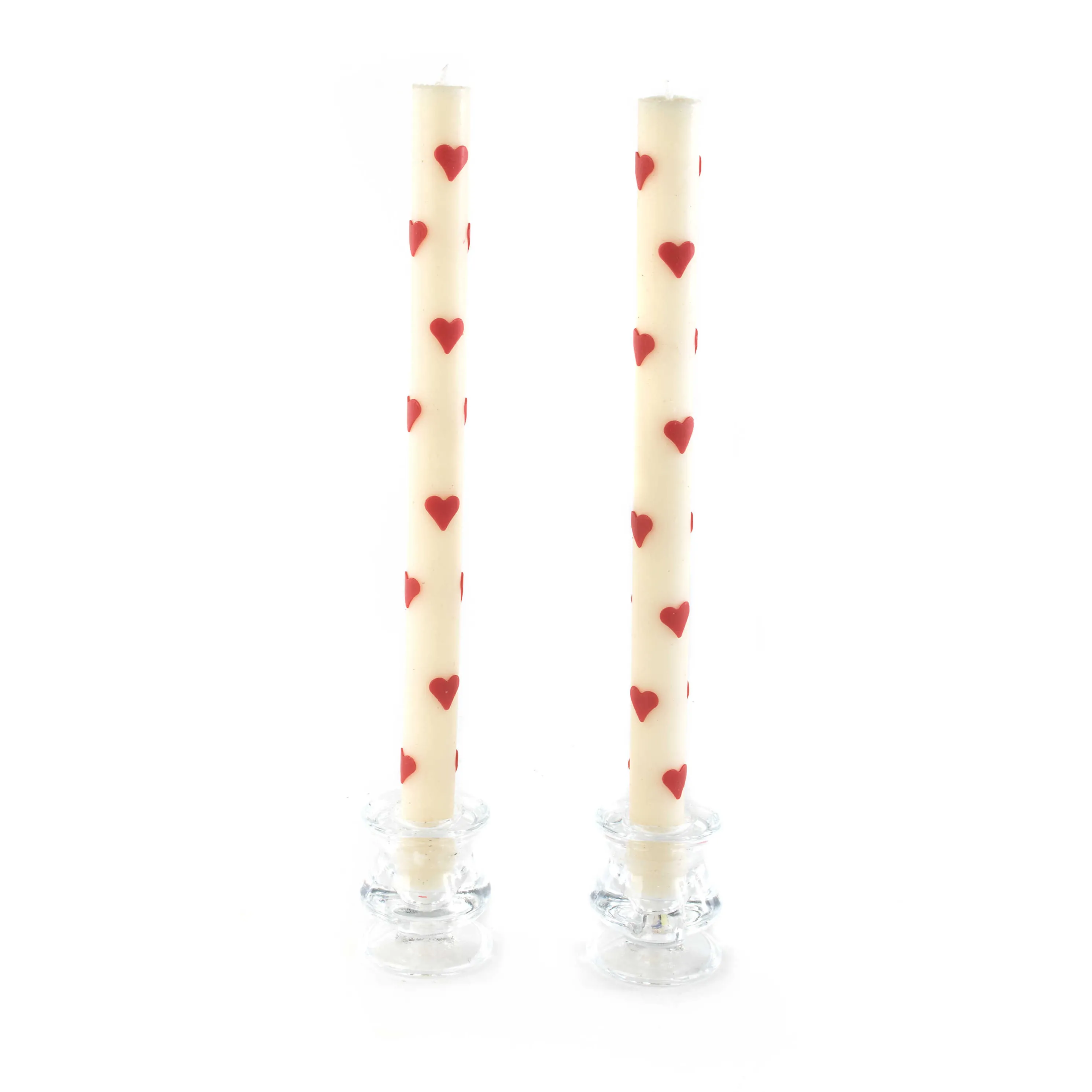 Heart Dinner Candles - Set Of 2