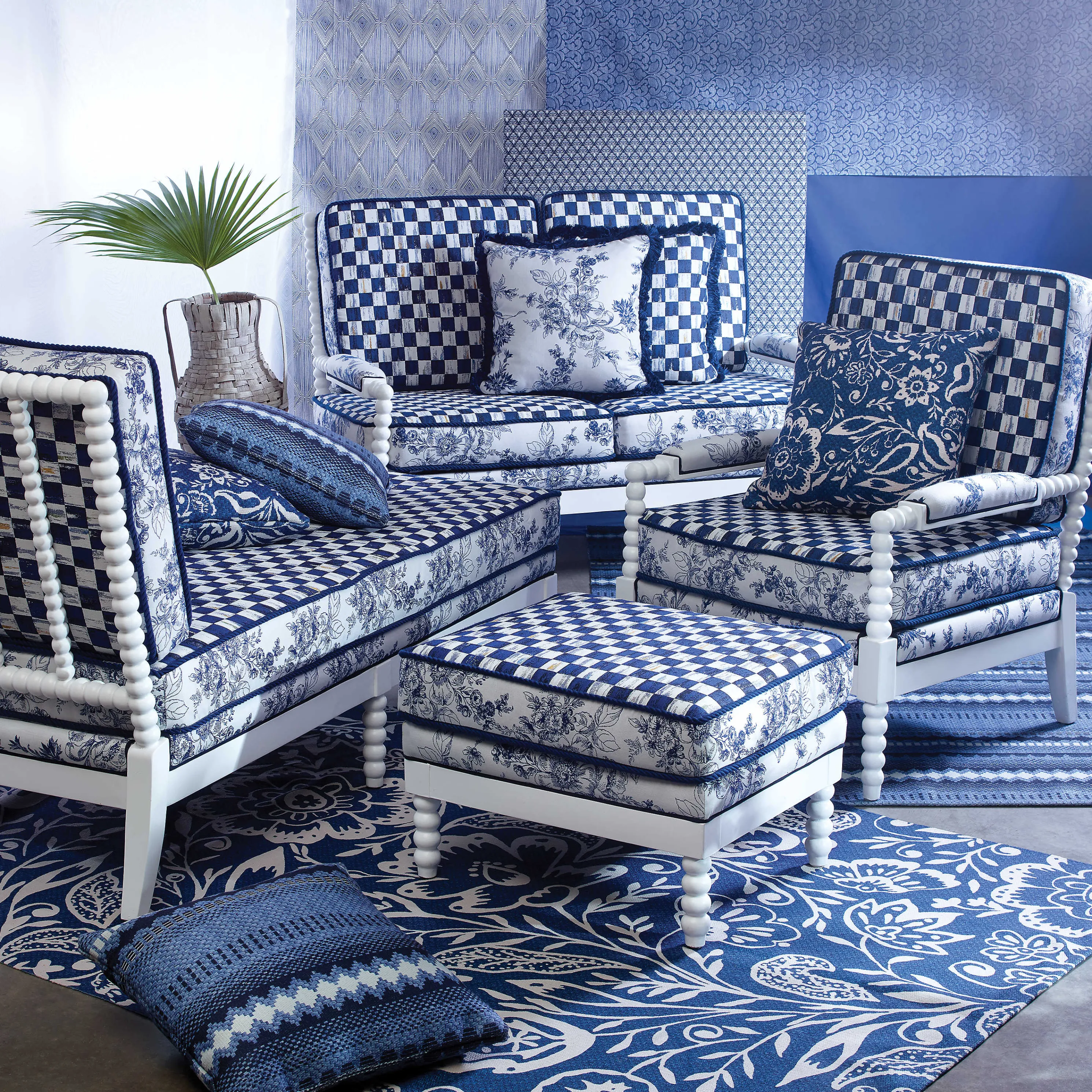 Indigo Villa Outdoor Ottoman