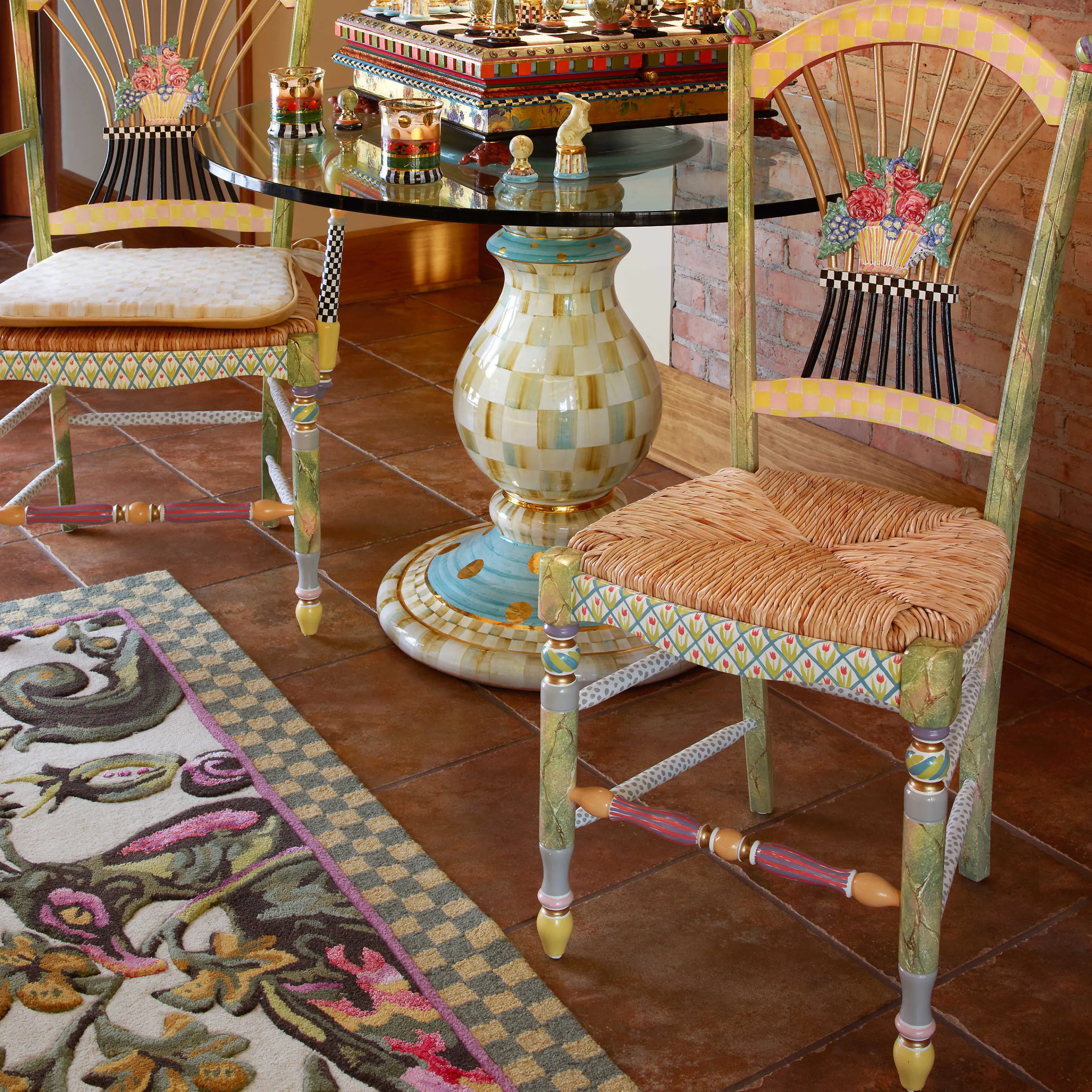 Light Flower Basket Side Chair