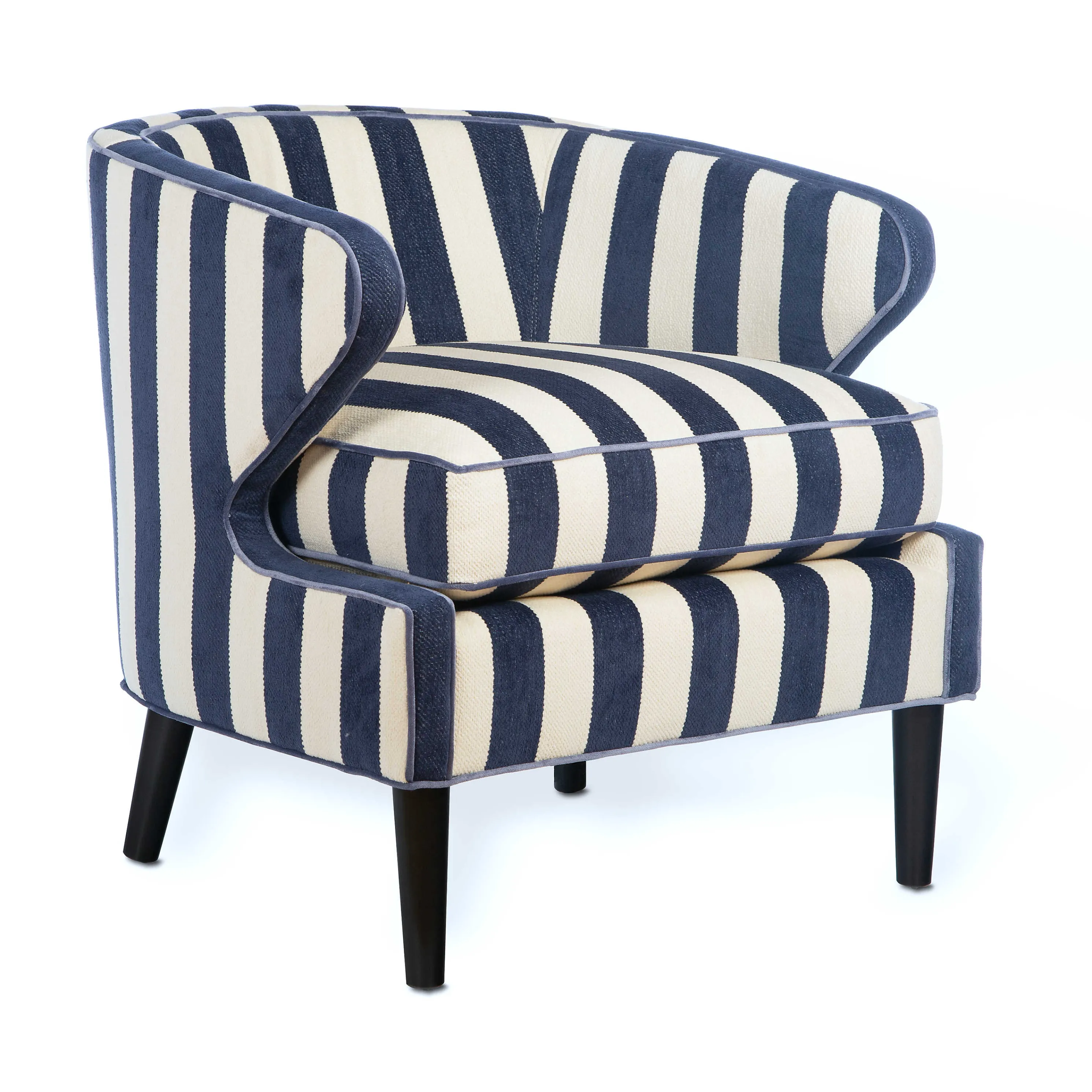 Marquee Accent Chair - Chenille Navy Stripe