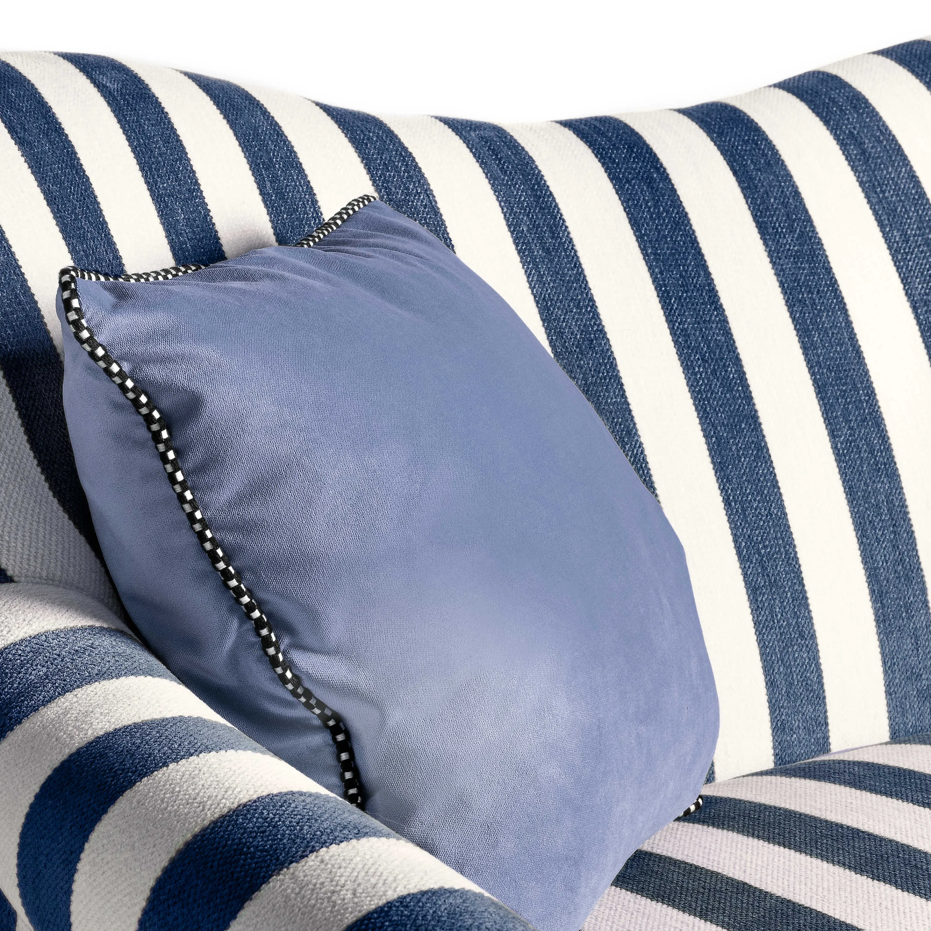 Marquee Loveseat - Chenille Navy Stripe