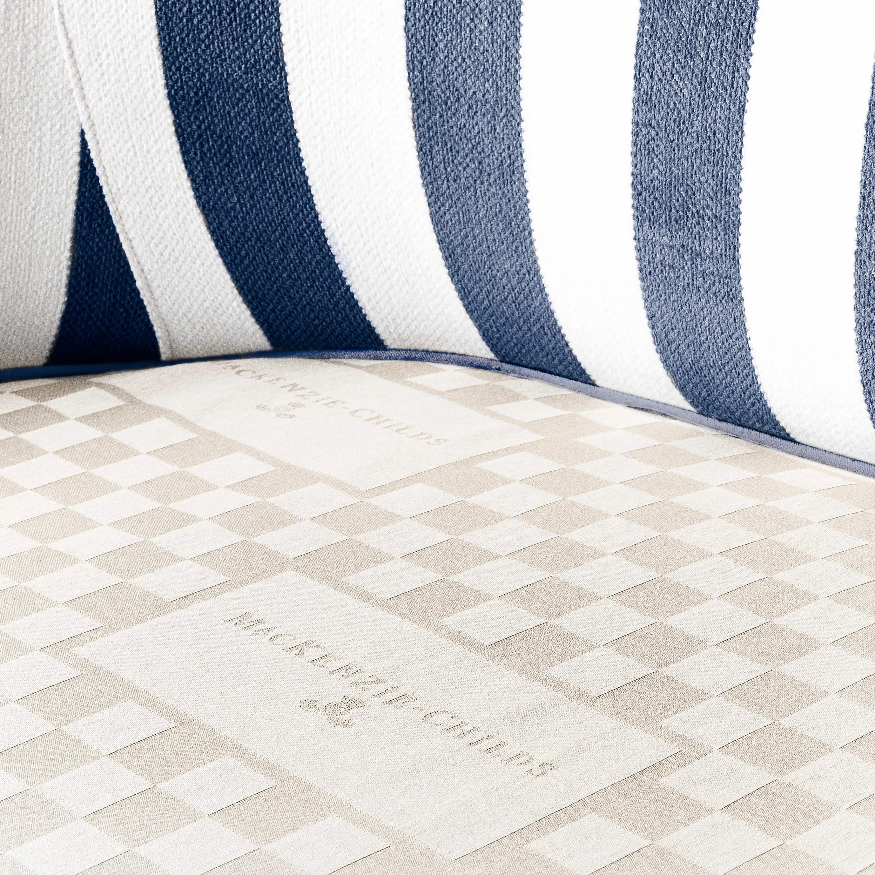 Marquee Loveseat - Chenille Navy Stripe