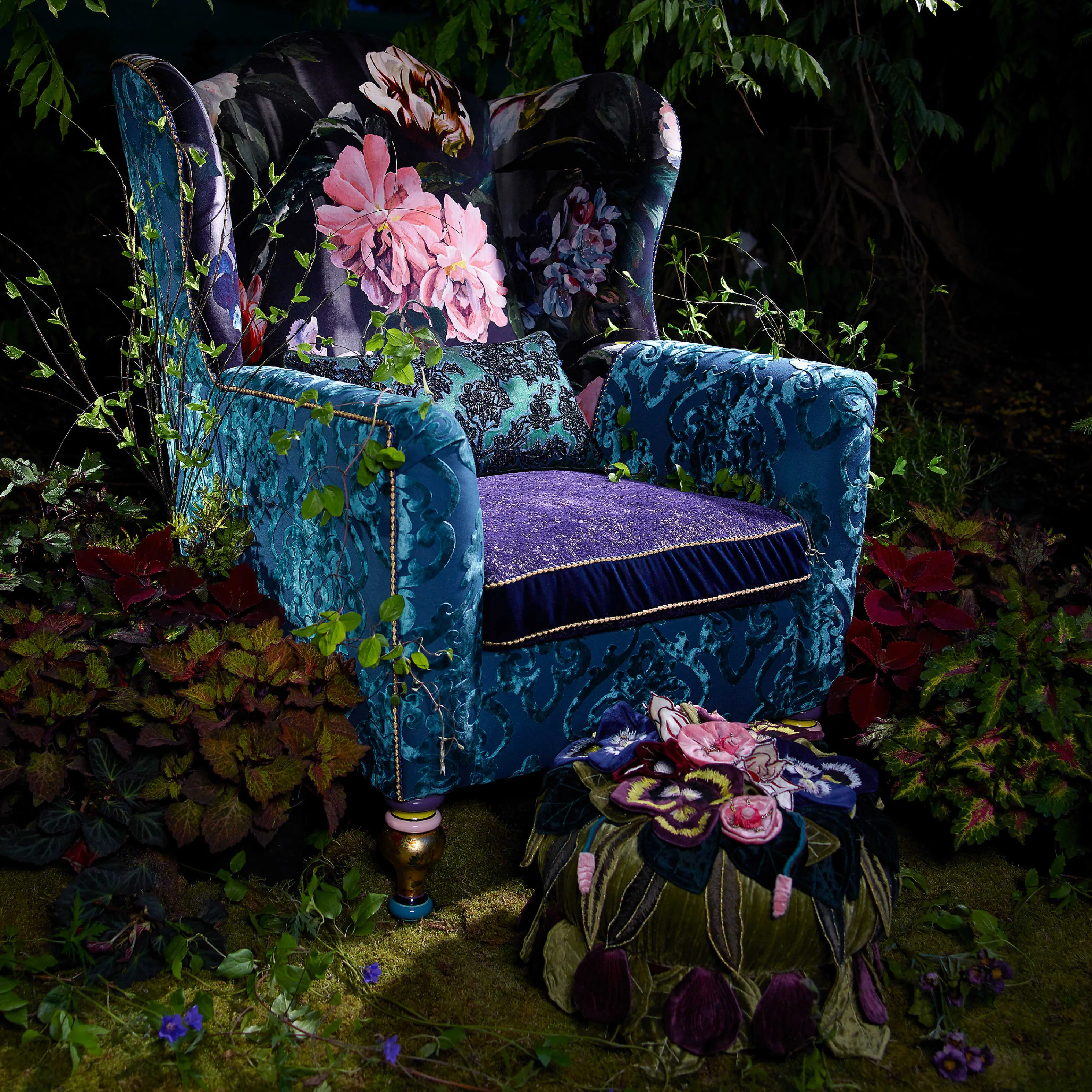 Moonlight Garden Footstool