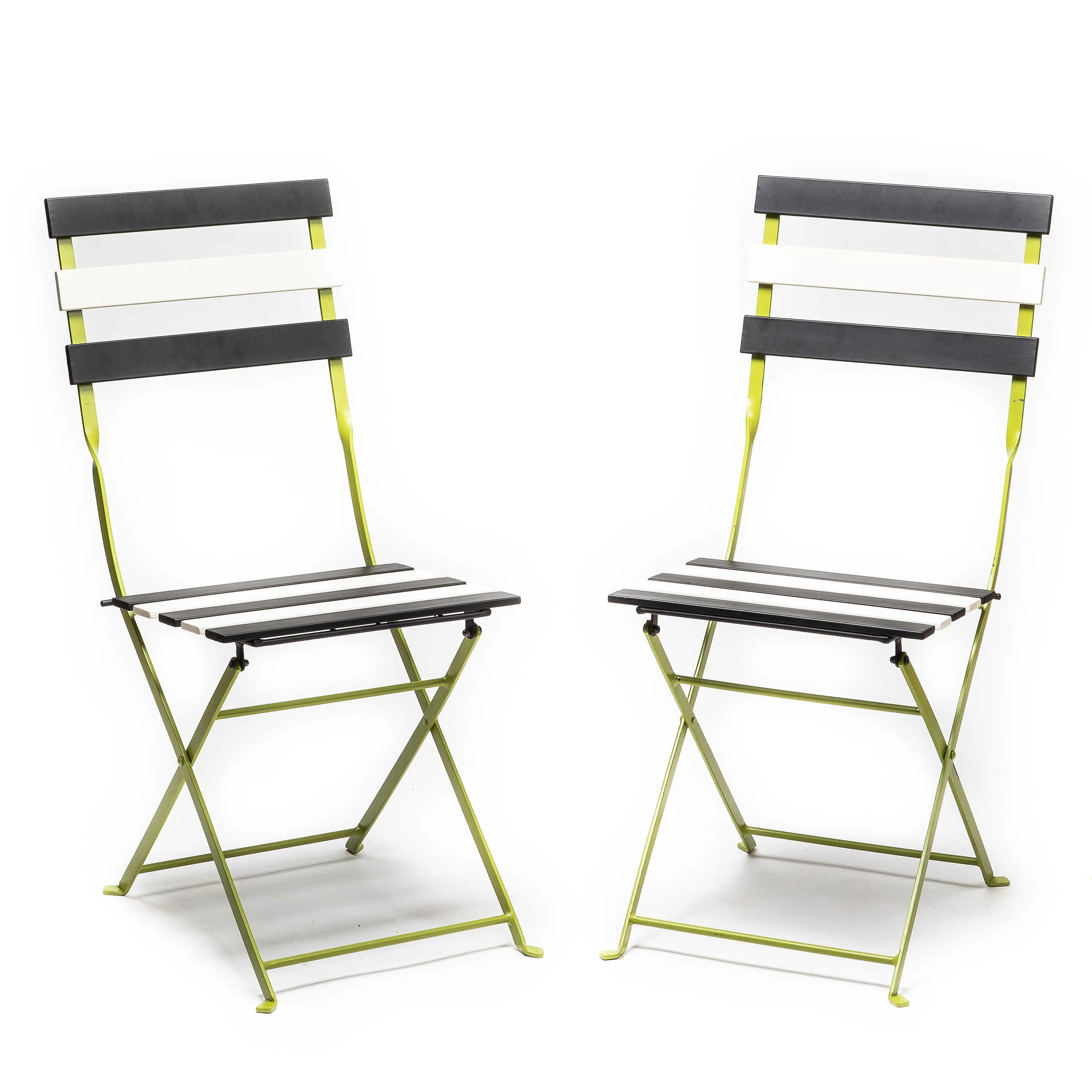 Outdoor Black & White Metal Bistro Side Chair