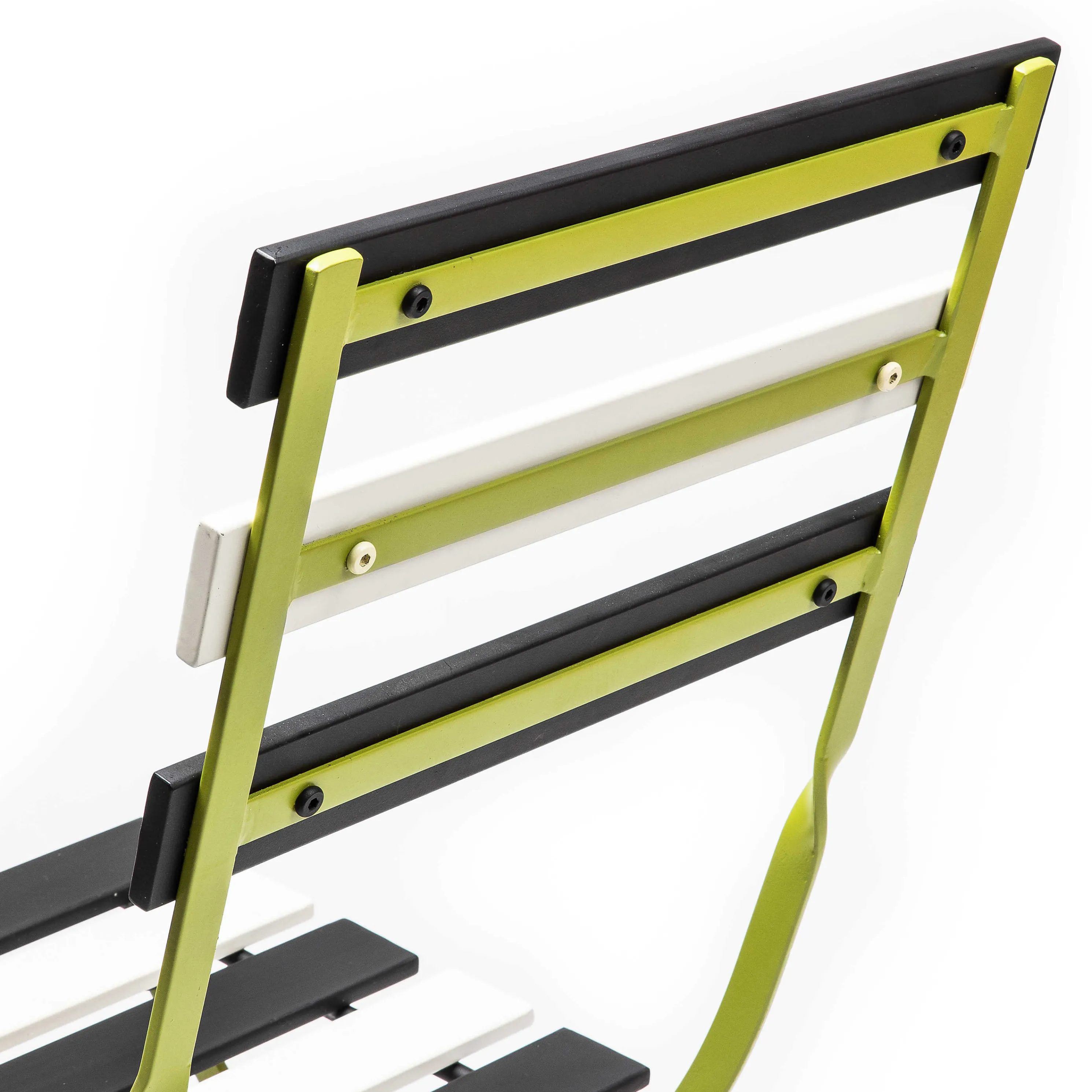 Outdoor Black & White Metal Bistro Side Chair