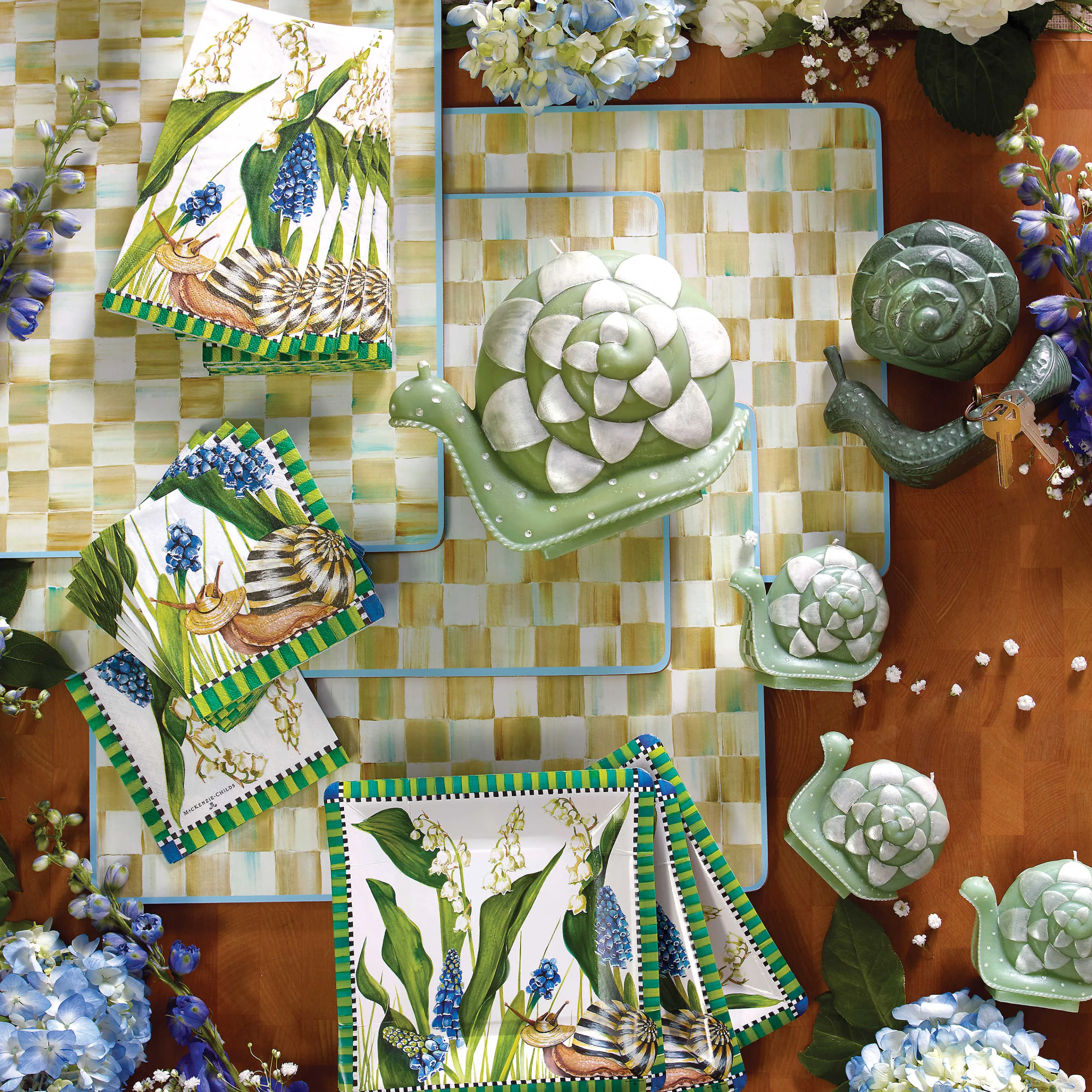 Parchment Check Cork Back Placemats - Set Of 4