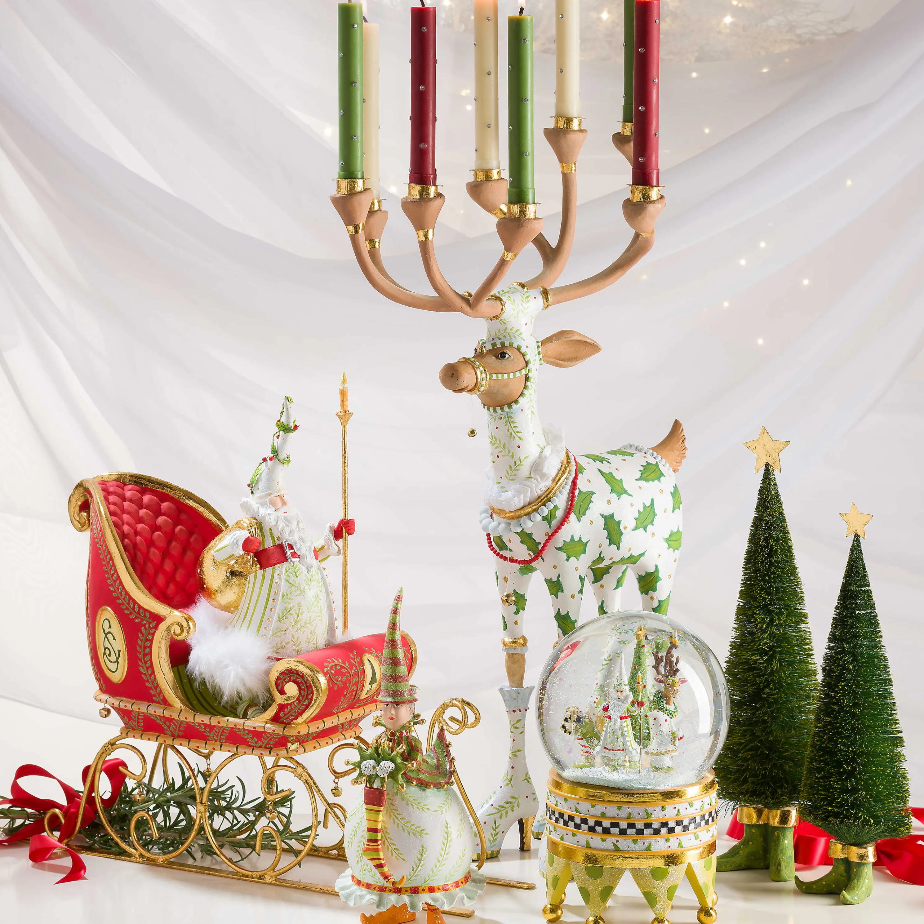 Patience Brewster Dash Away Vixen Reindeer Candelabra