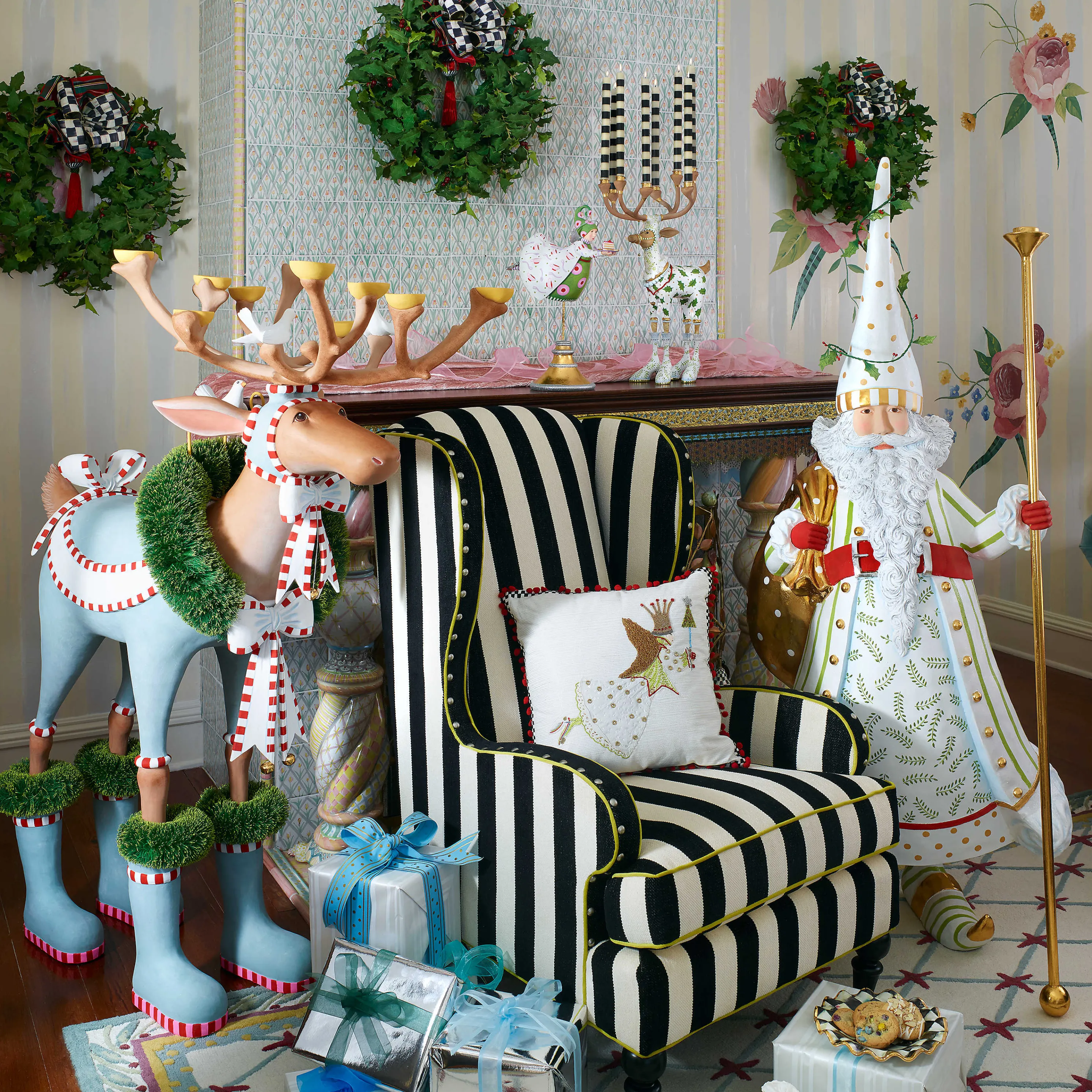 Patience Brewster Dash Away Vixen Reindeer Candelabra