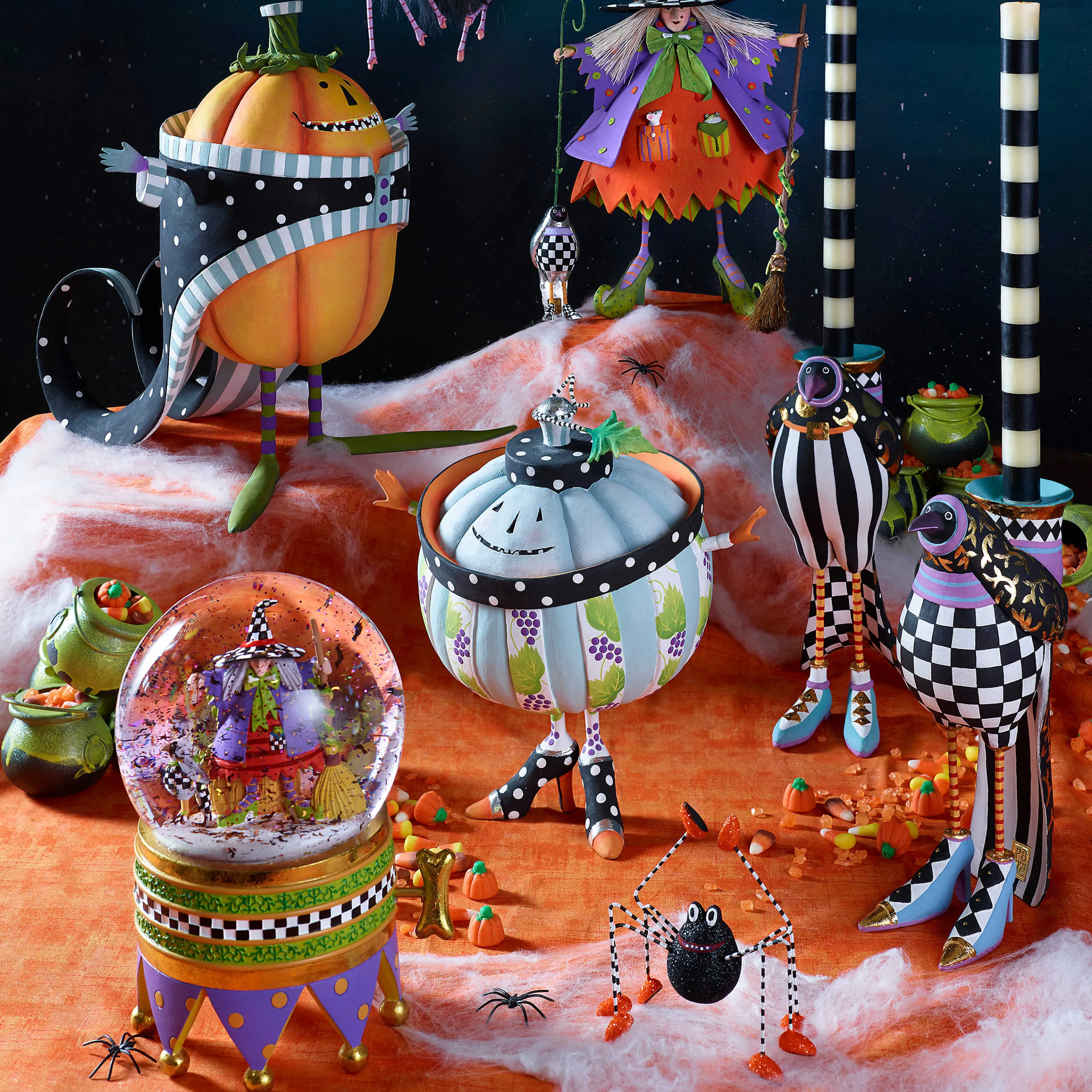 Patience Brewster Raggedy Witch Crystal Ball Globe