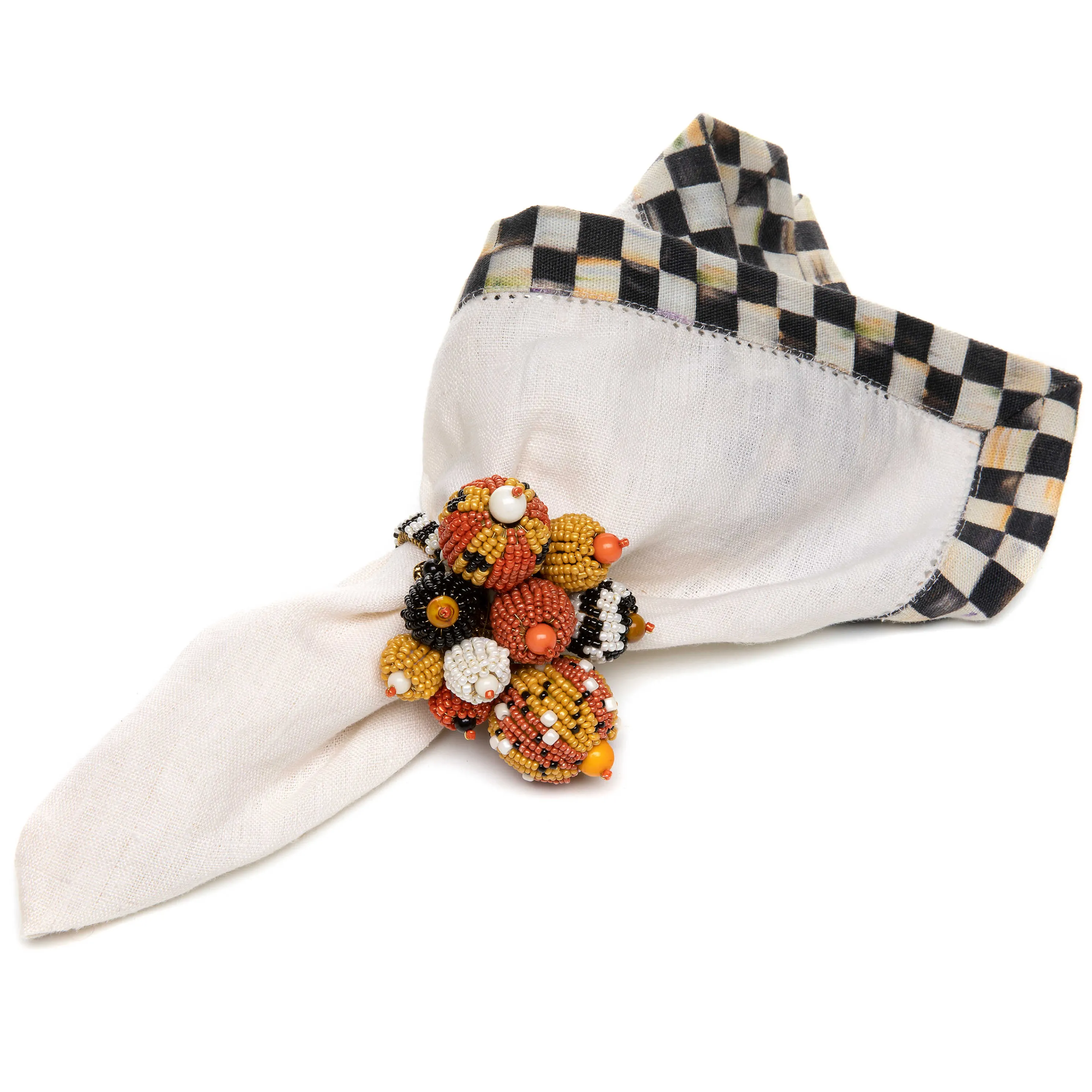 Polka Pumpkin Napkin Rings - Set Of 4