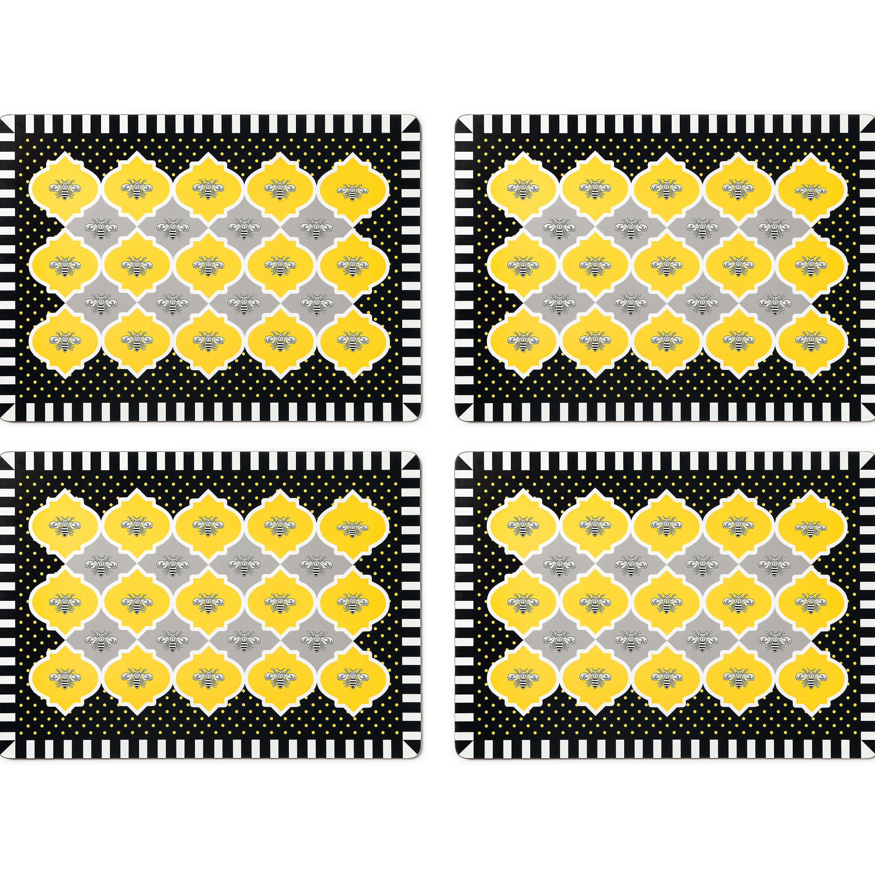 Queen Bee Cork Back Placemats - Set Of 4