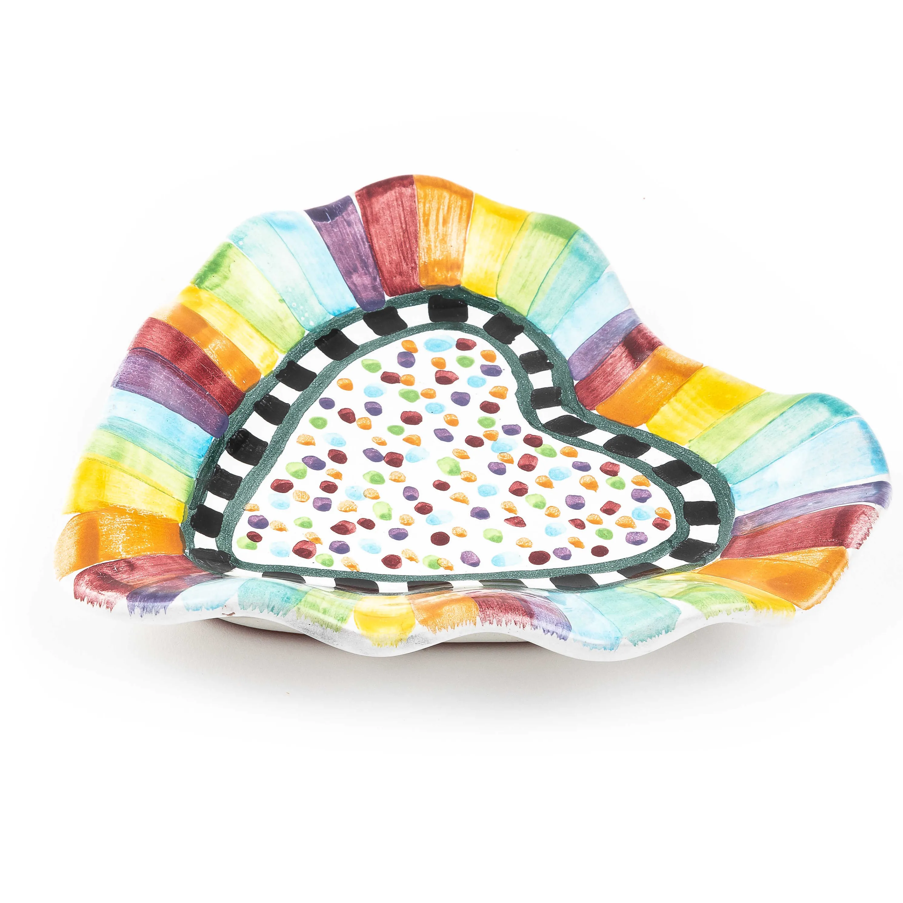 Rainbow Fluted Heart Plate