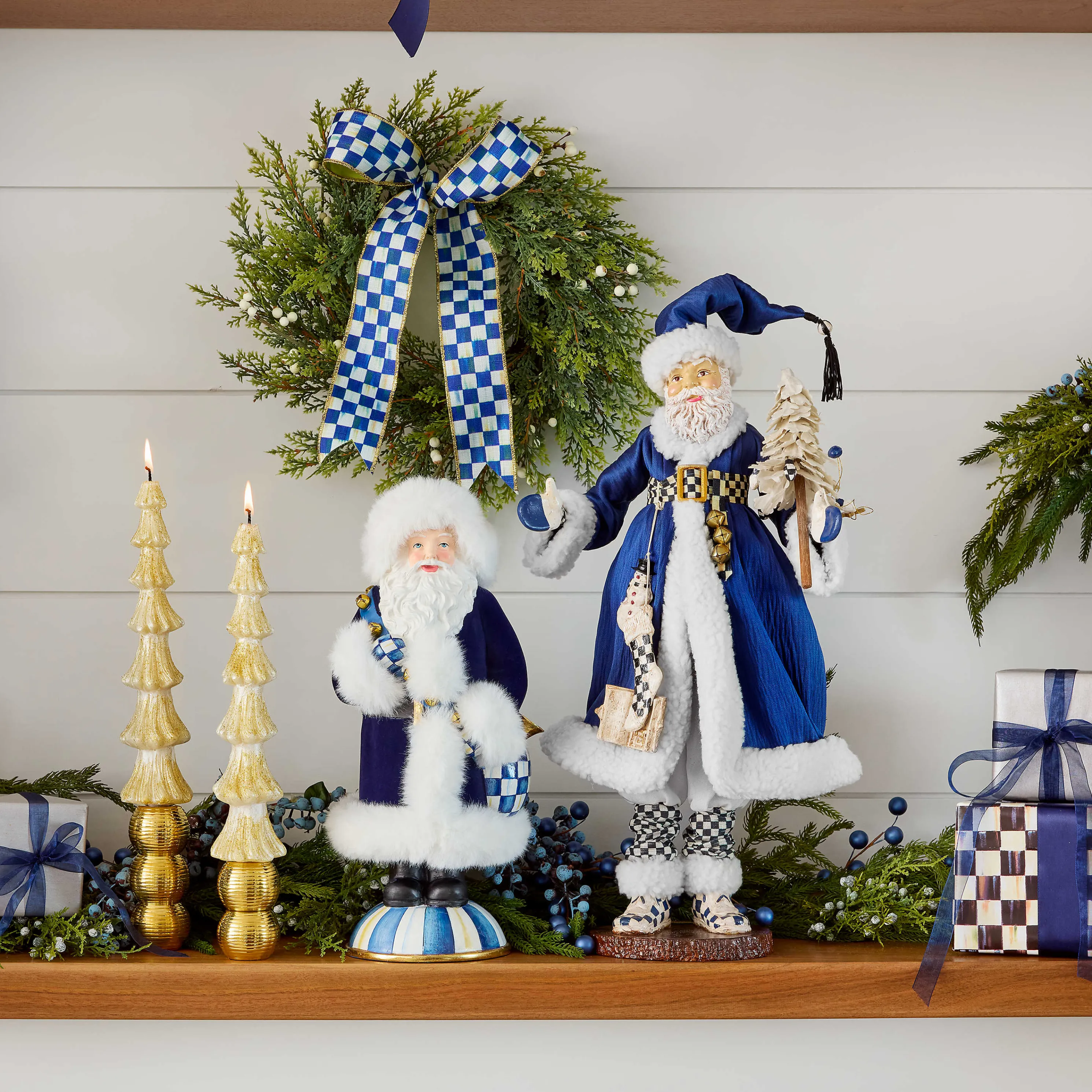 Ribbed Triple Sphere Candle Holder - Gold